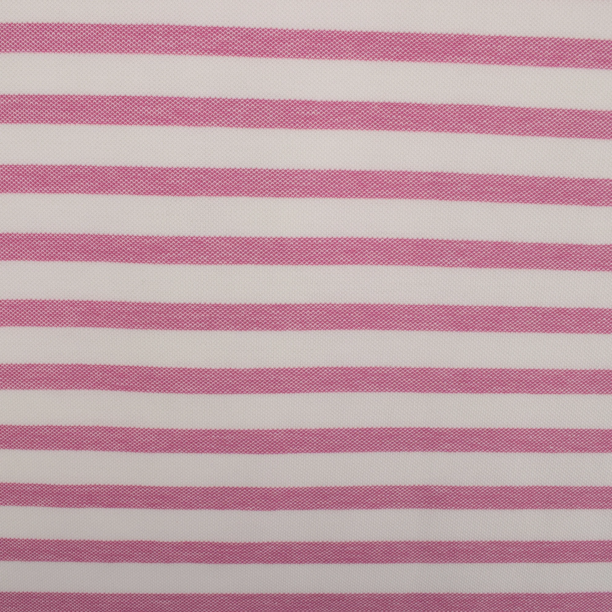 Pique Cotton Jersey - Stripe - Pink