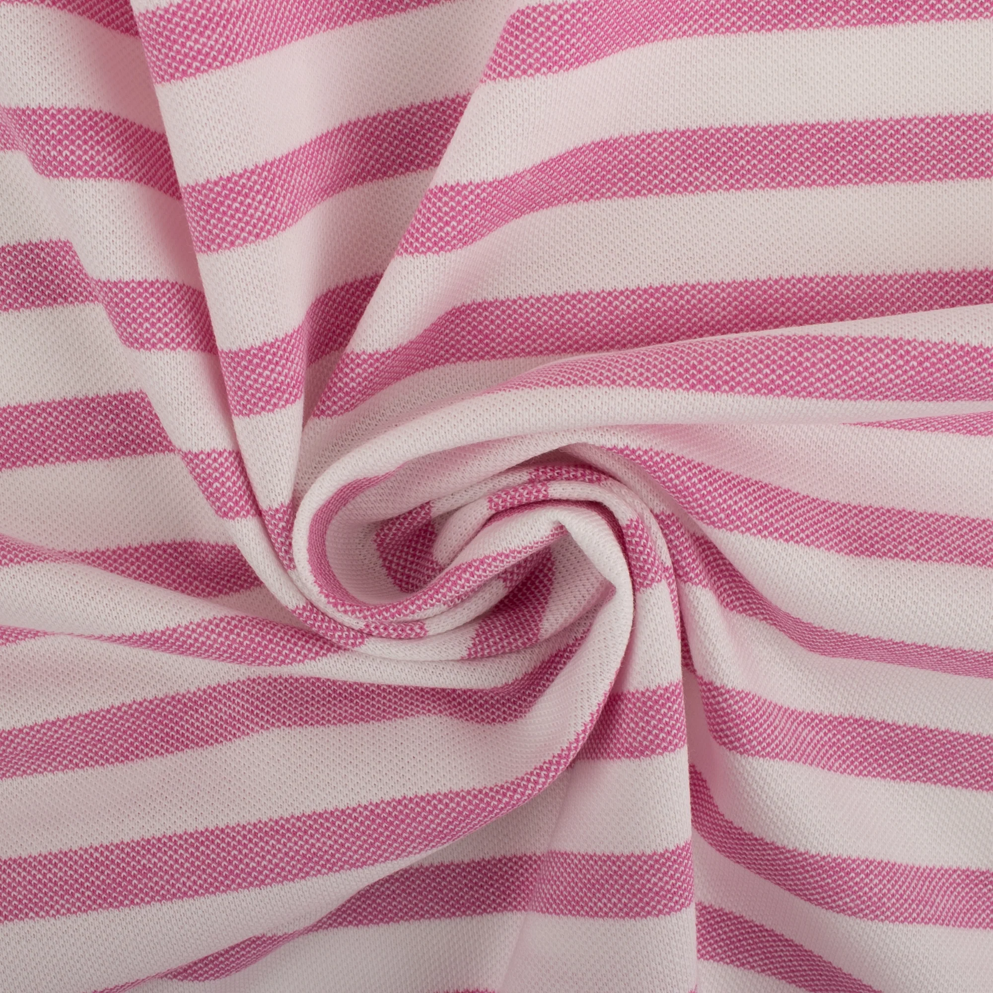 Pique Cotton Jersey - Stripe - Pink - Image 2