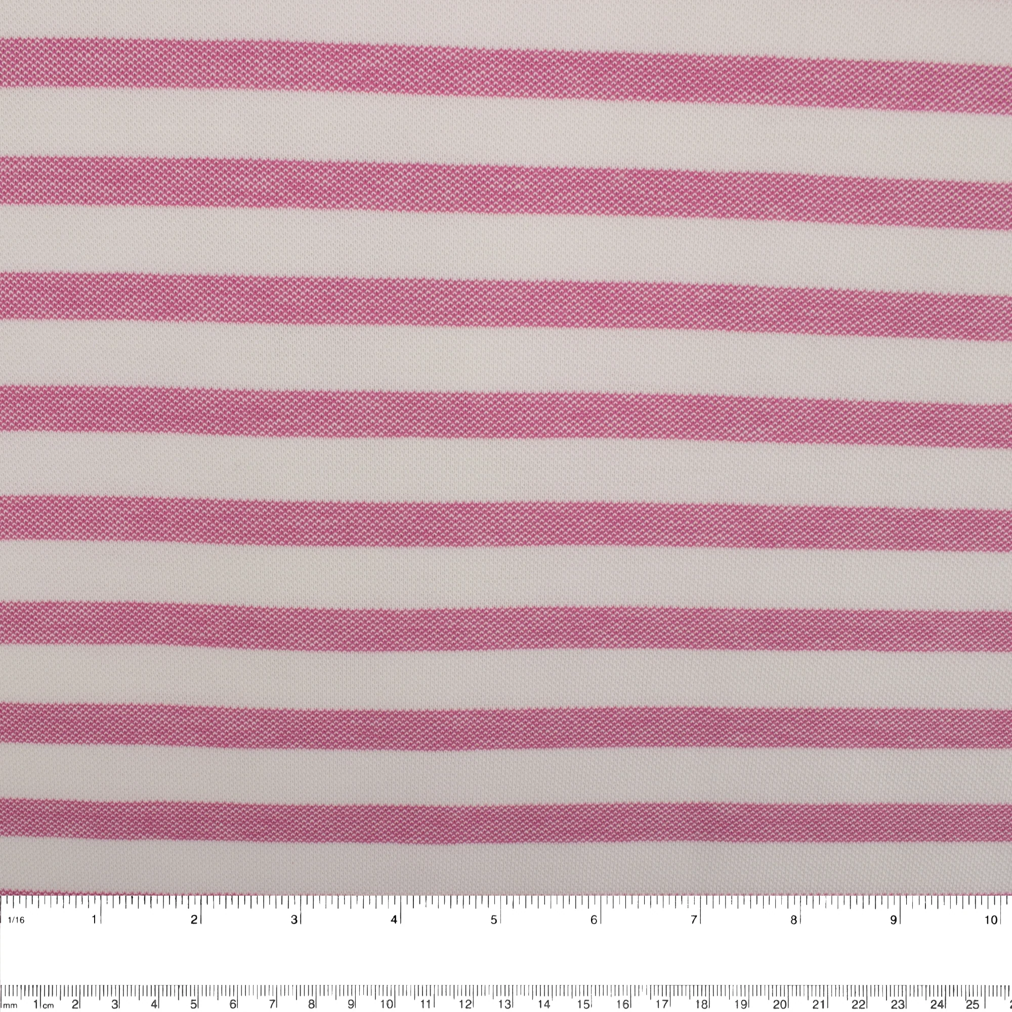 Pique Cotton Jersey - Stripe - Pink - Image 3
