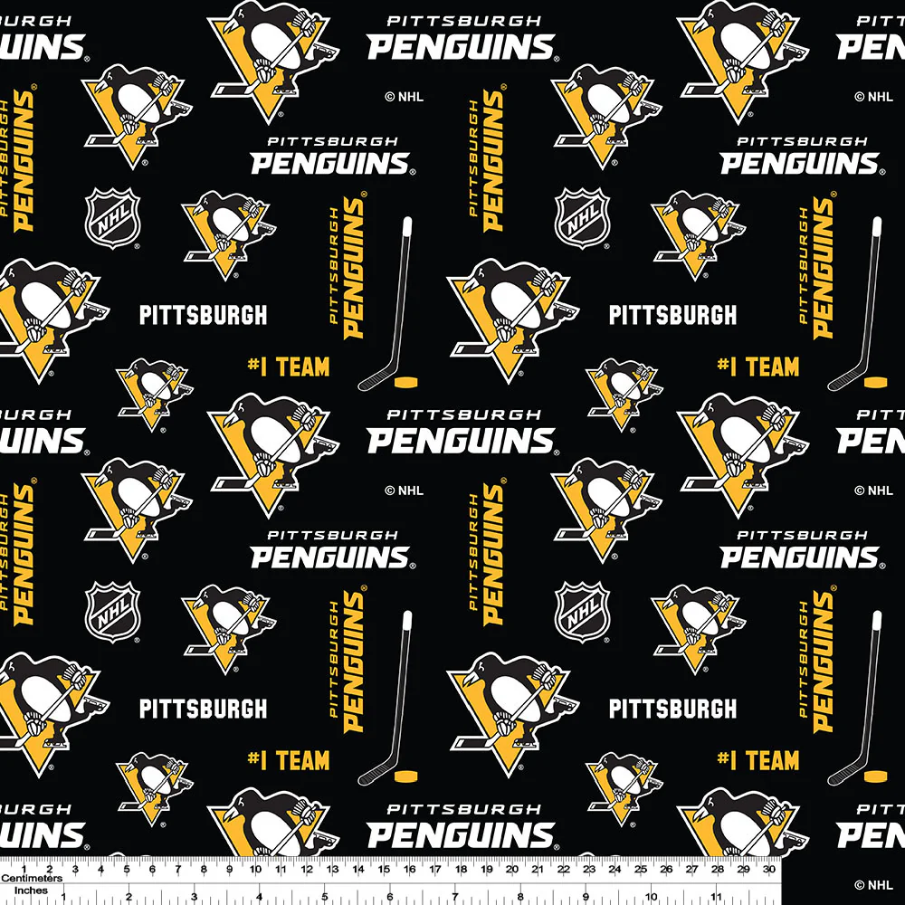 Pittsburgh Penguins - NHL Cotton Print - Logo - Image 2