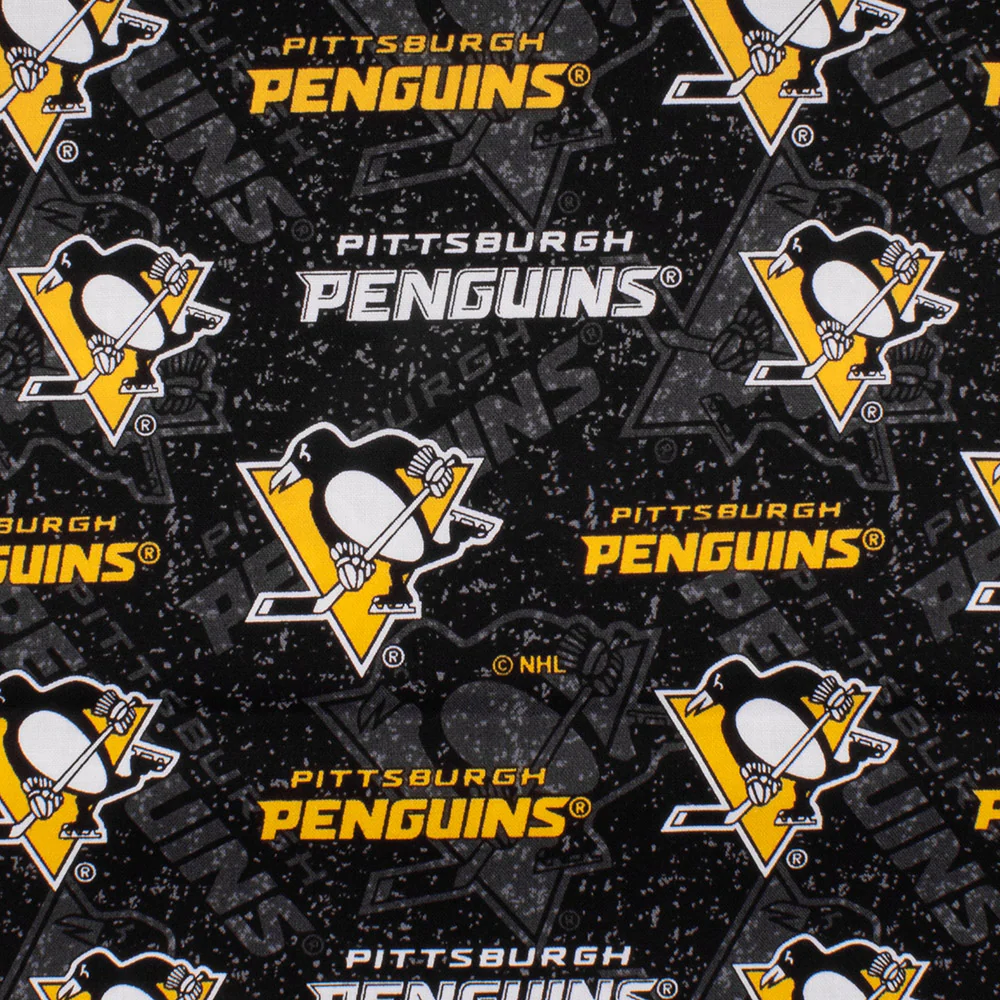 Pittsburgh Penguins (PEN) - NHL cotton print - Logo - Black