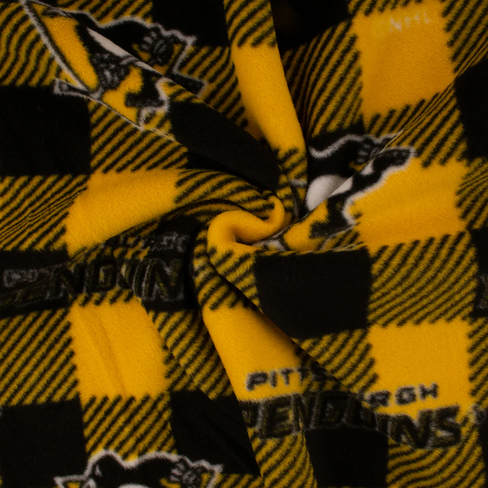 Pittsburgh Penguins - NHL Fleece Print - Buffalo plaid - Yellow - Image 3