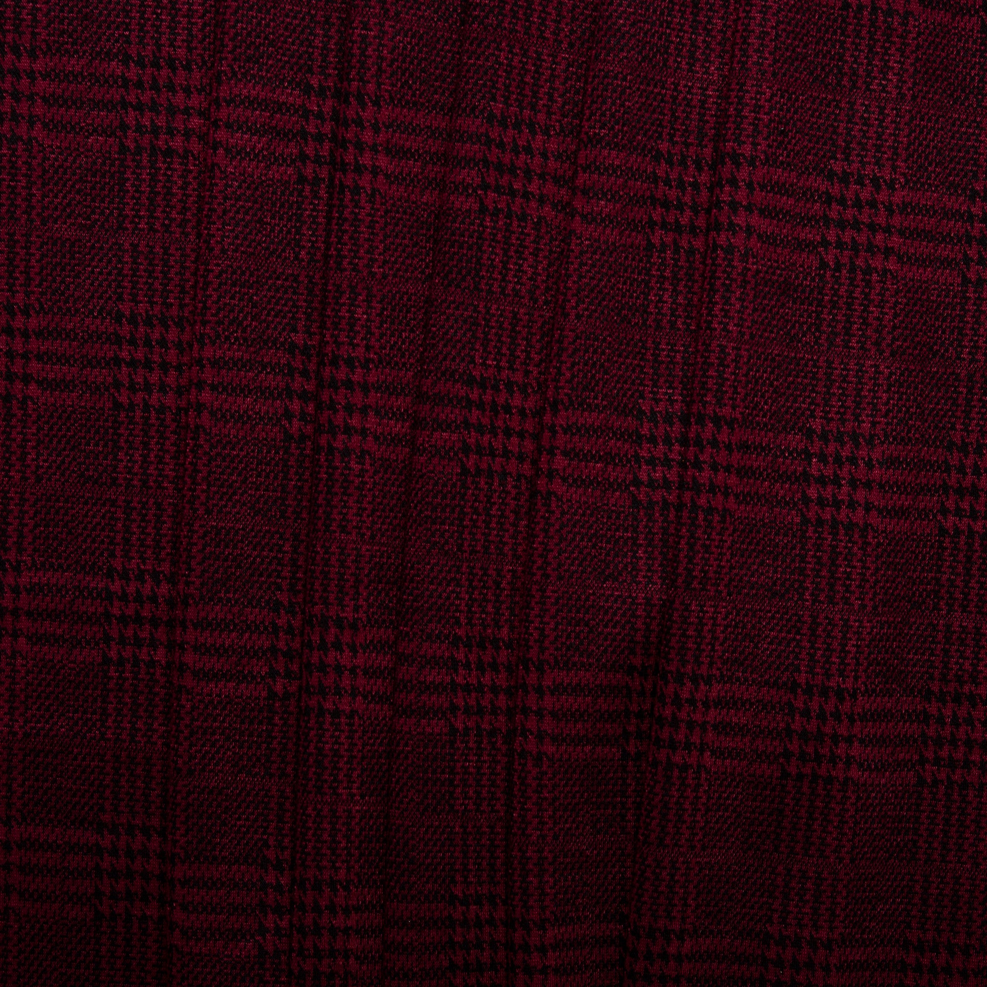 Plaid & Jacquard Fashion Knit - Houndstooth - Claret - Image 4