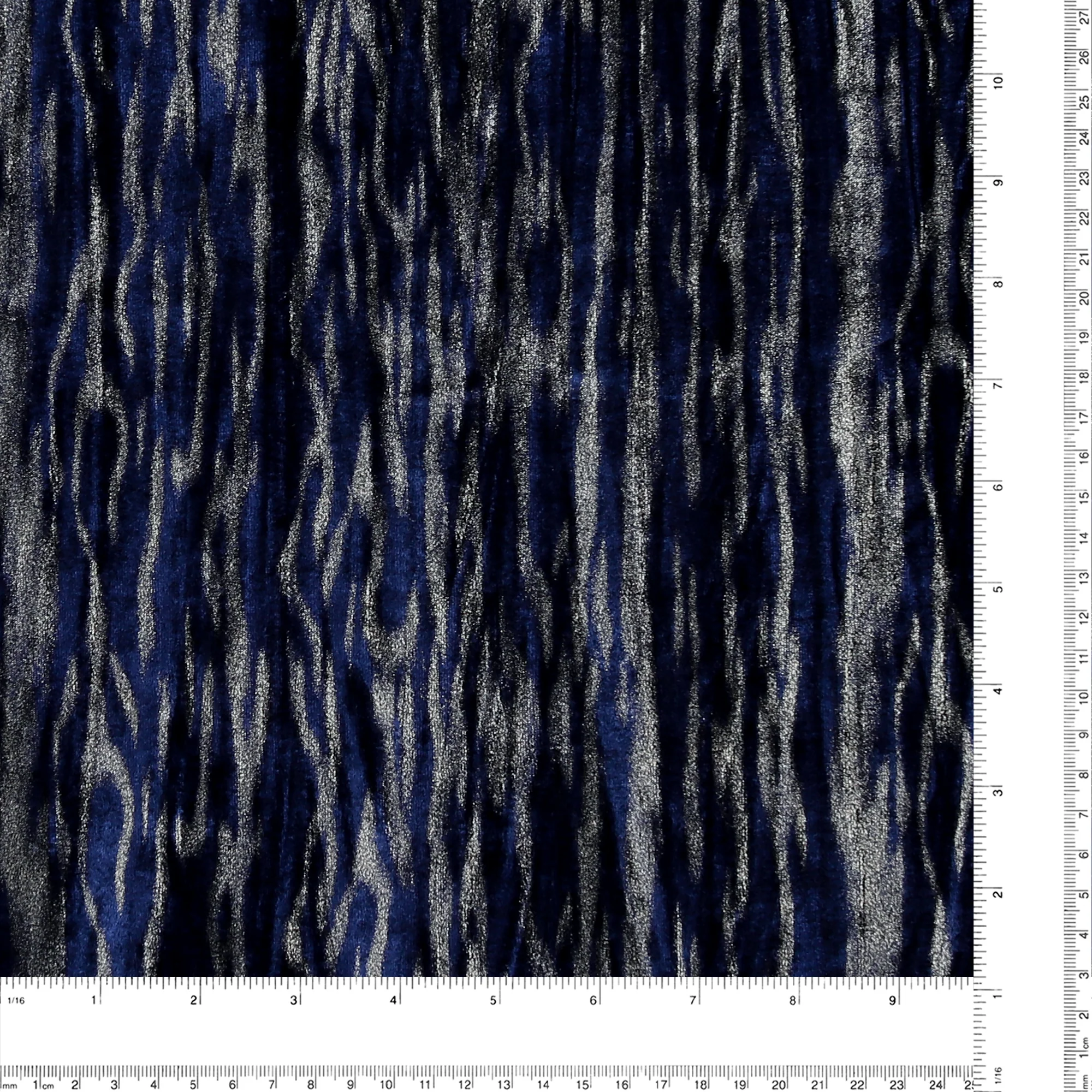 Pleated Velvet Foil - VIENNA - 002 - Navy - Image 3