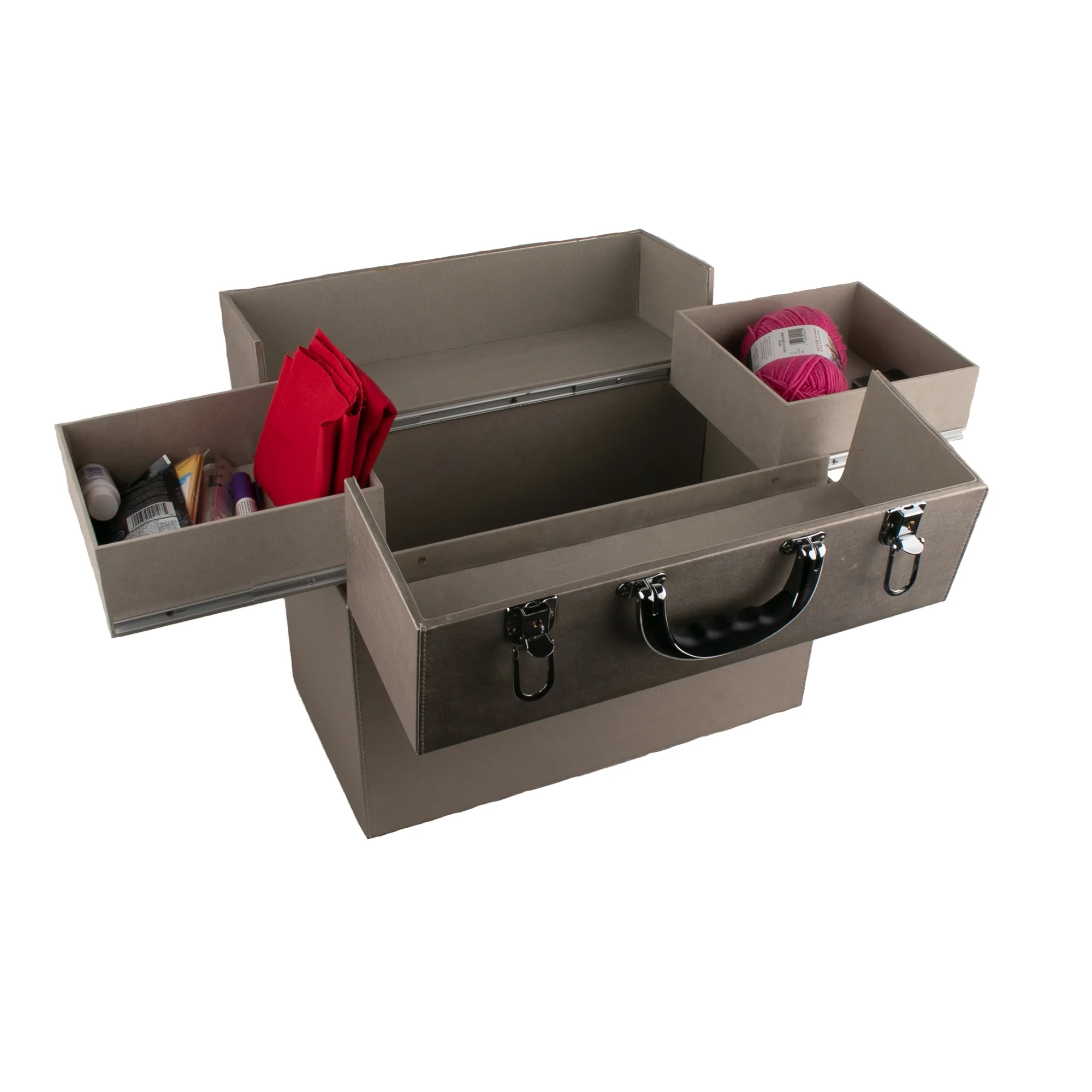 Pleather Case 44 x 23 x 41CM - Matte Gold - Image 3