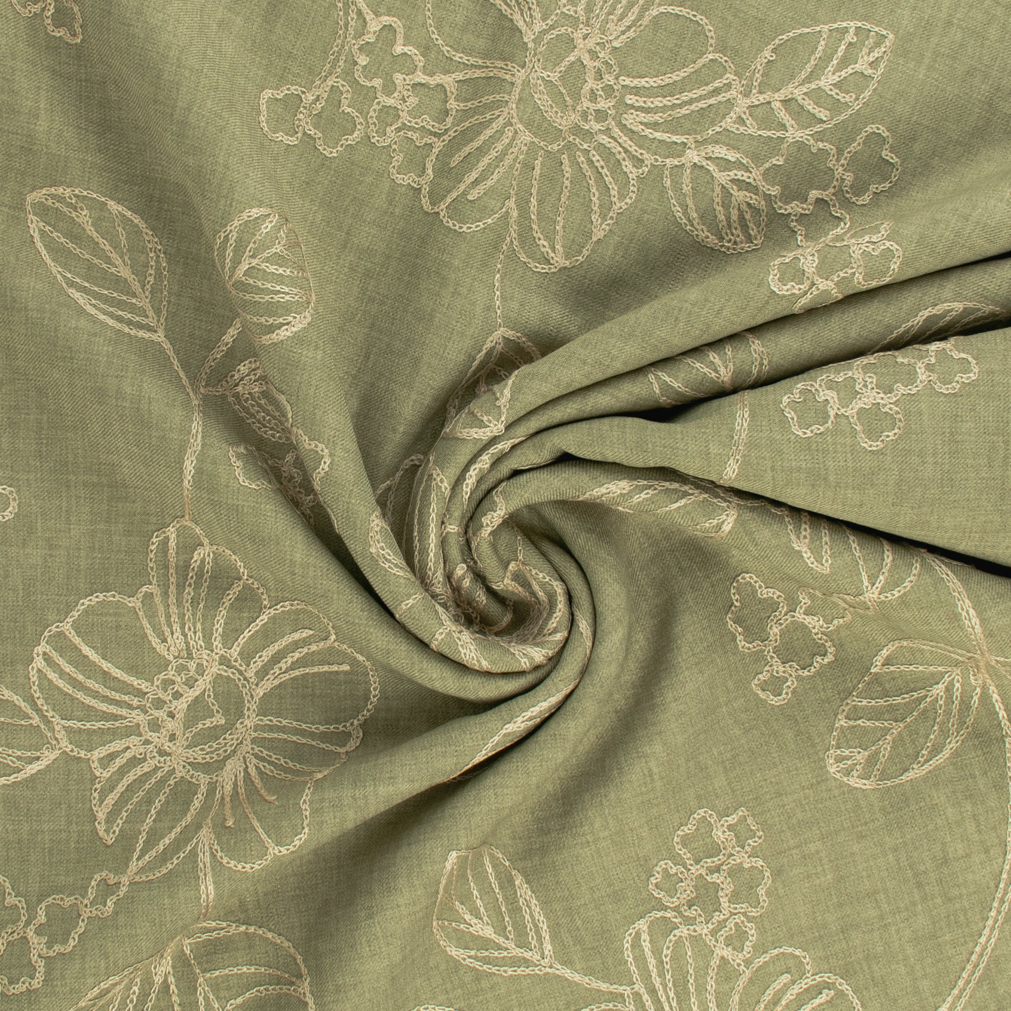 Poly Embroidered - IN BLOOM - 002 - Olive - Image 2