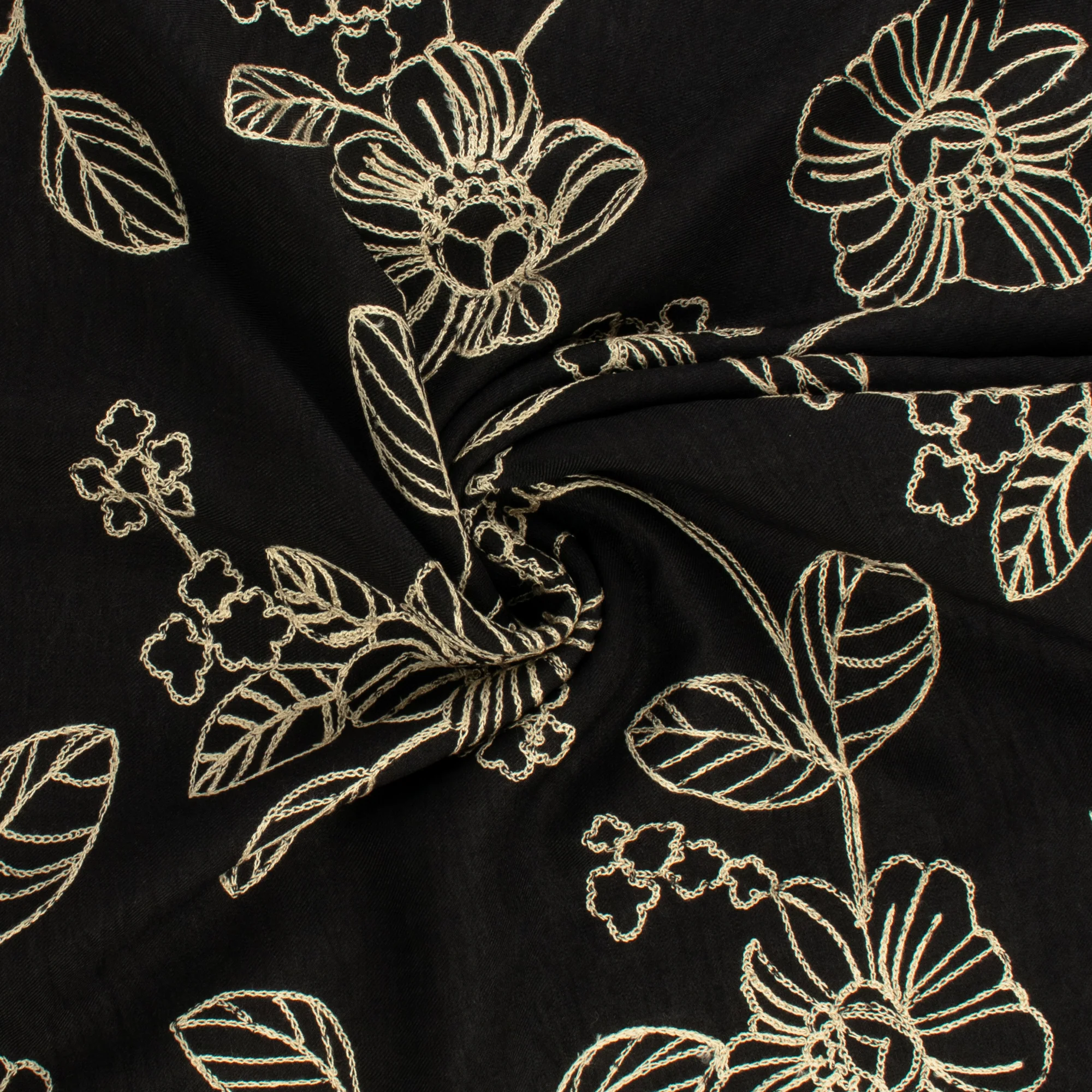 Poly Embroidered - IN BLOOM - 003 - Black - Image 2