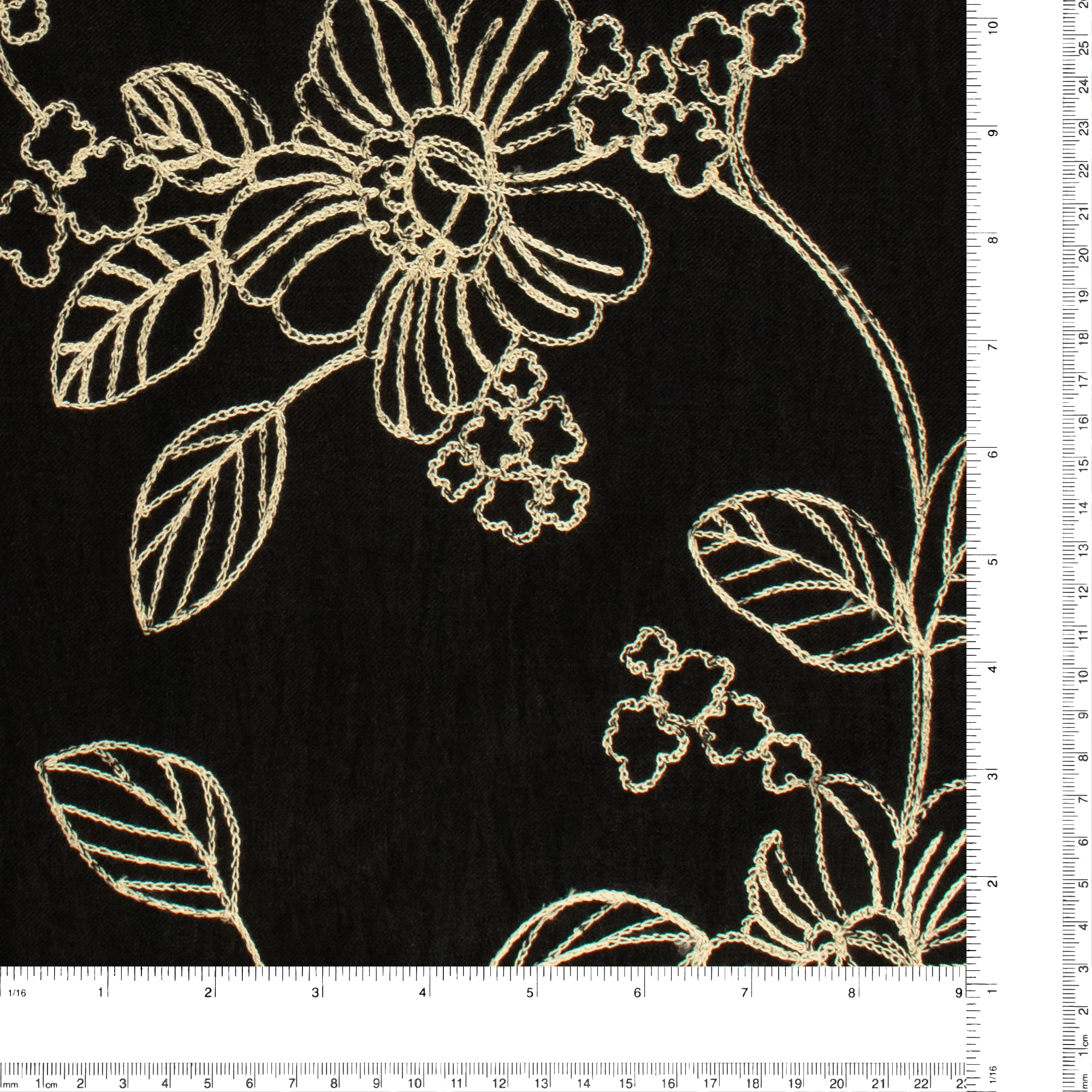 Poly Embroidered - IN BLOOM - 003 - Black - Image 3