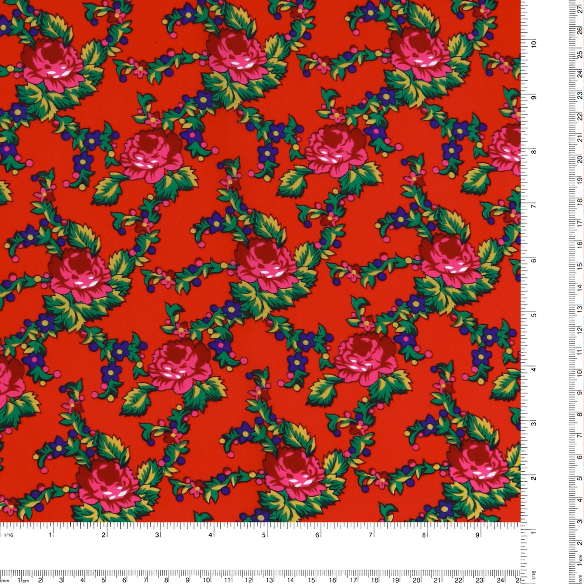 Polyester Print - CLARA - 012 - Red - Image 3