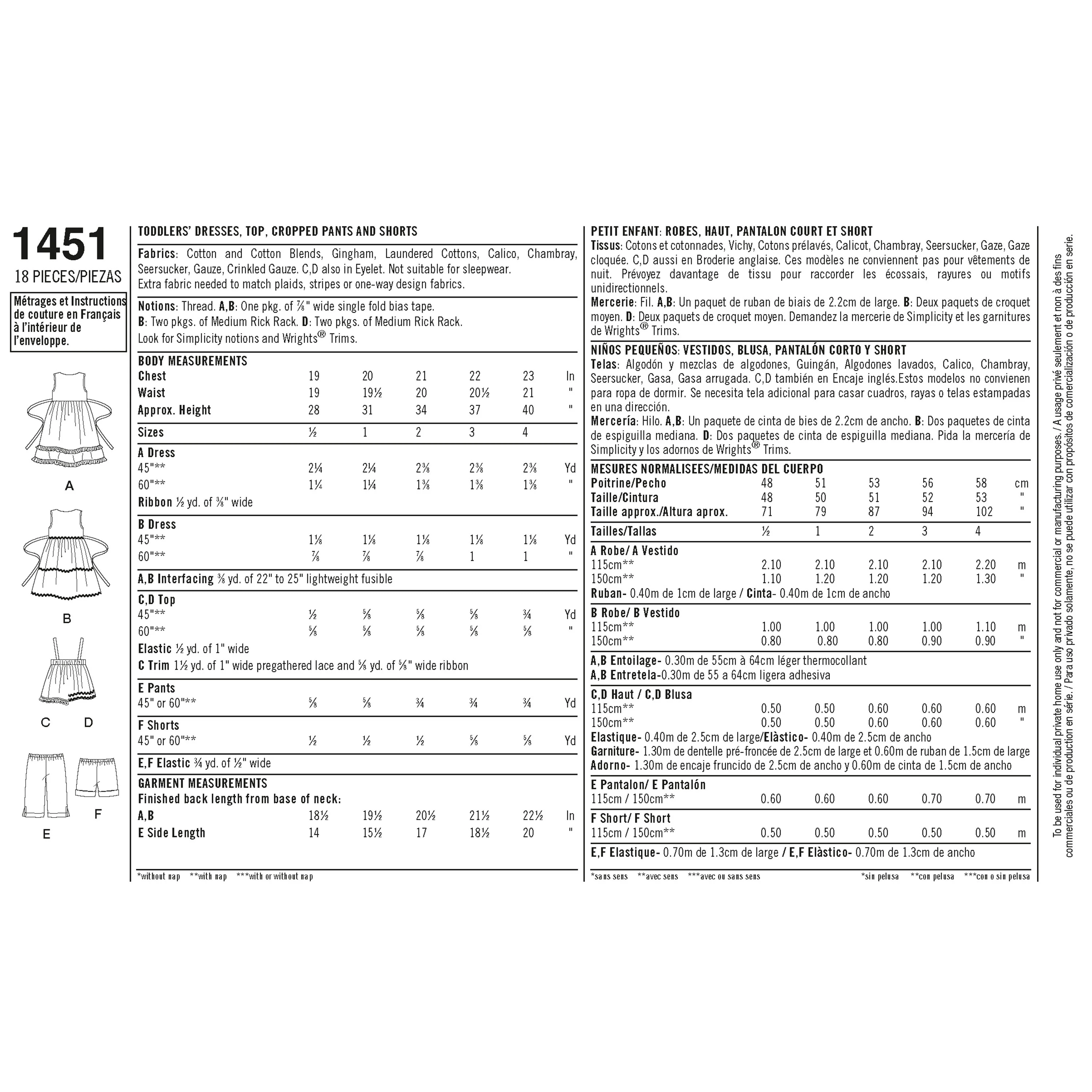 Simplicity S1451 SPORTSWEAR TODDLER (1/2-1-2-3-4) - Image 2