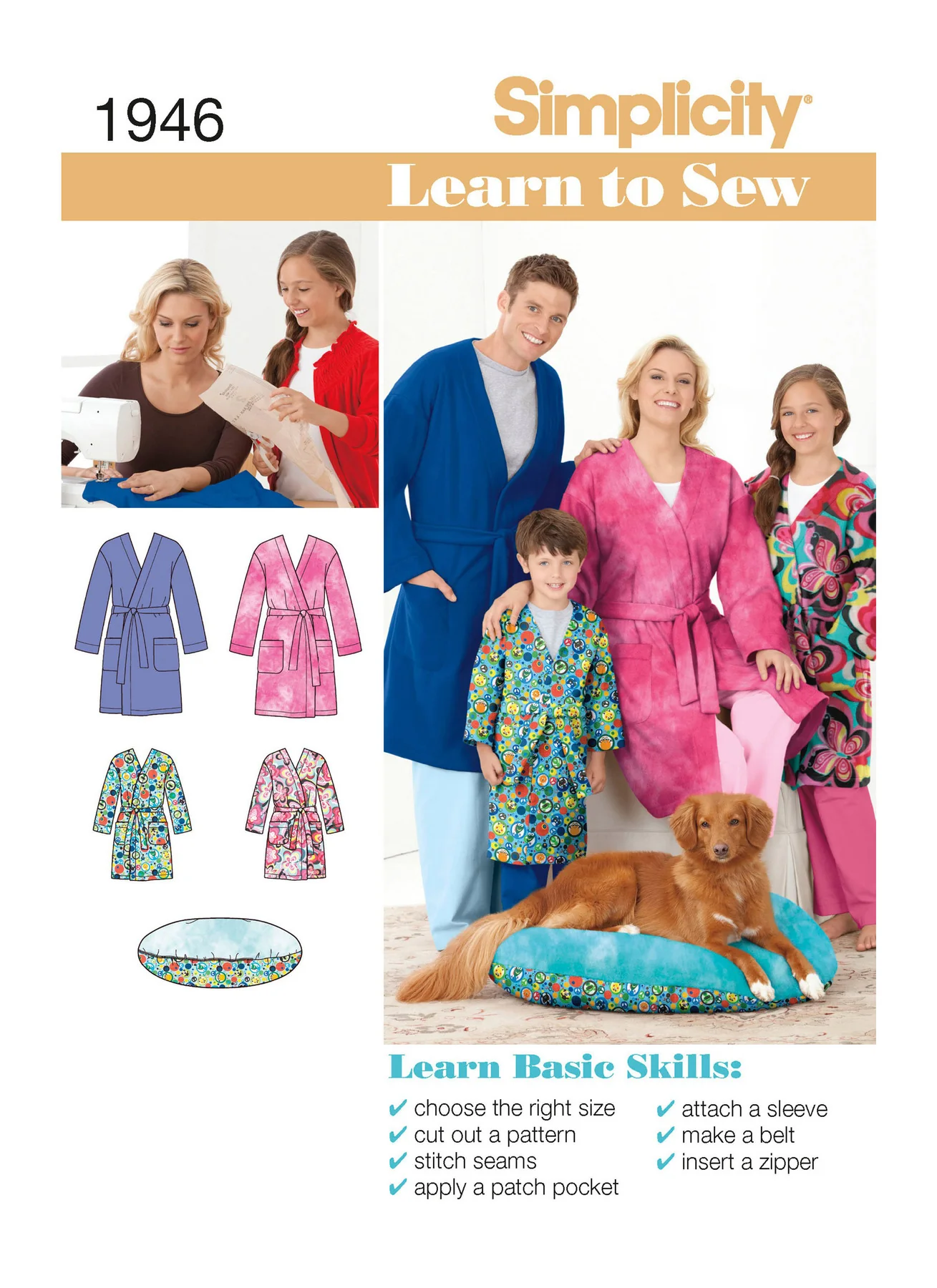 Simplicity S1946 SLEEPWEAR UNISEX (XS-S-M-L/ XS-S-M-L-XL)