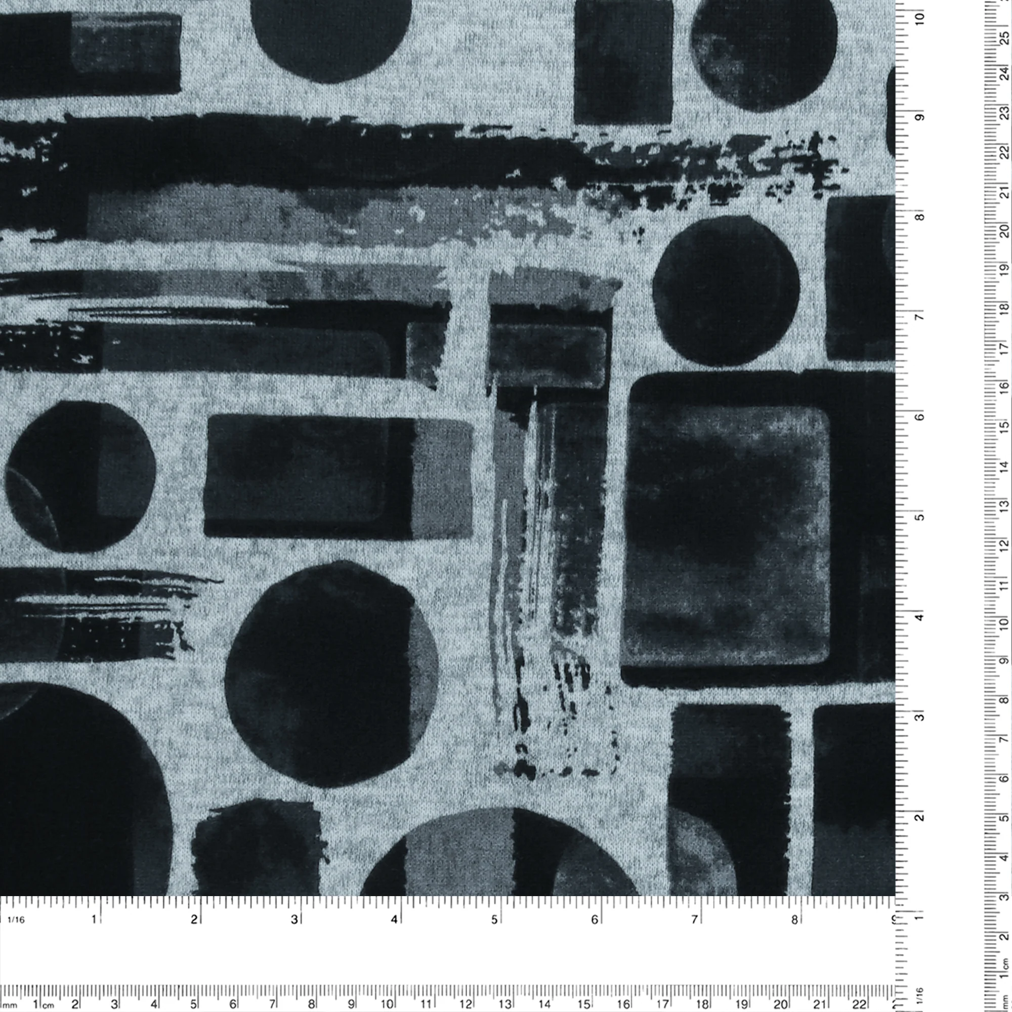 Printed Brushed Knit - FUZZY - 007 - Grey & Black - Image 3