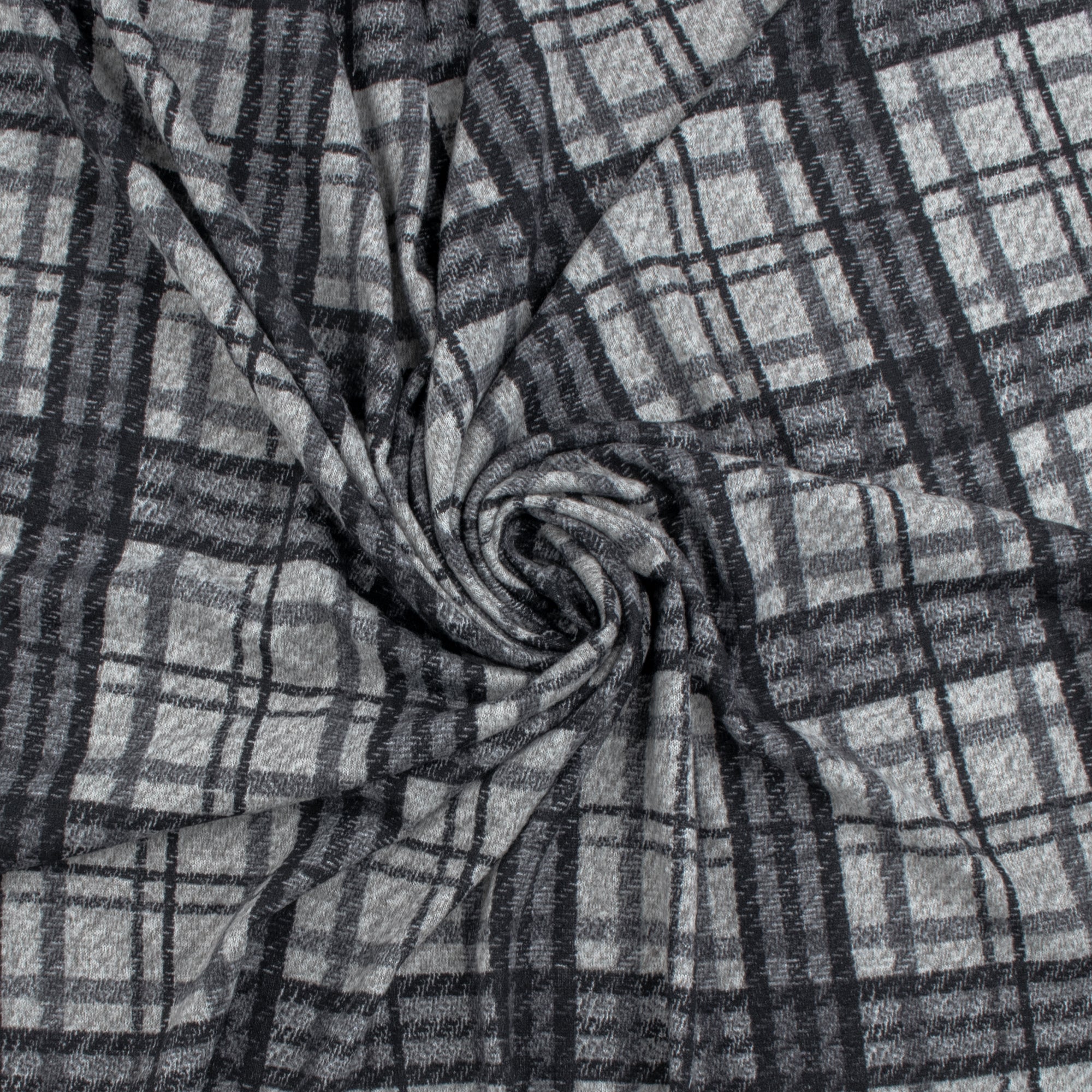 Printed Brushed Knit - FUZZY - 014 - Grey - Image 2