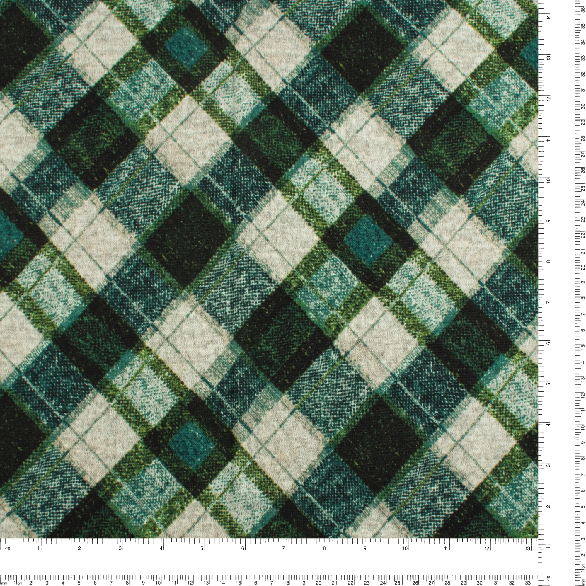 Printed Brushed Knit - FUZZY - 016 - Green - Image 3