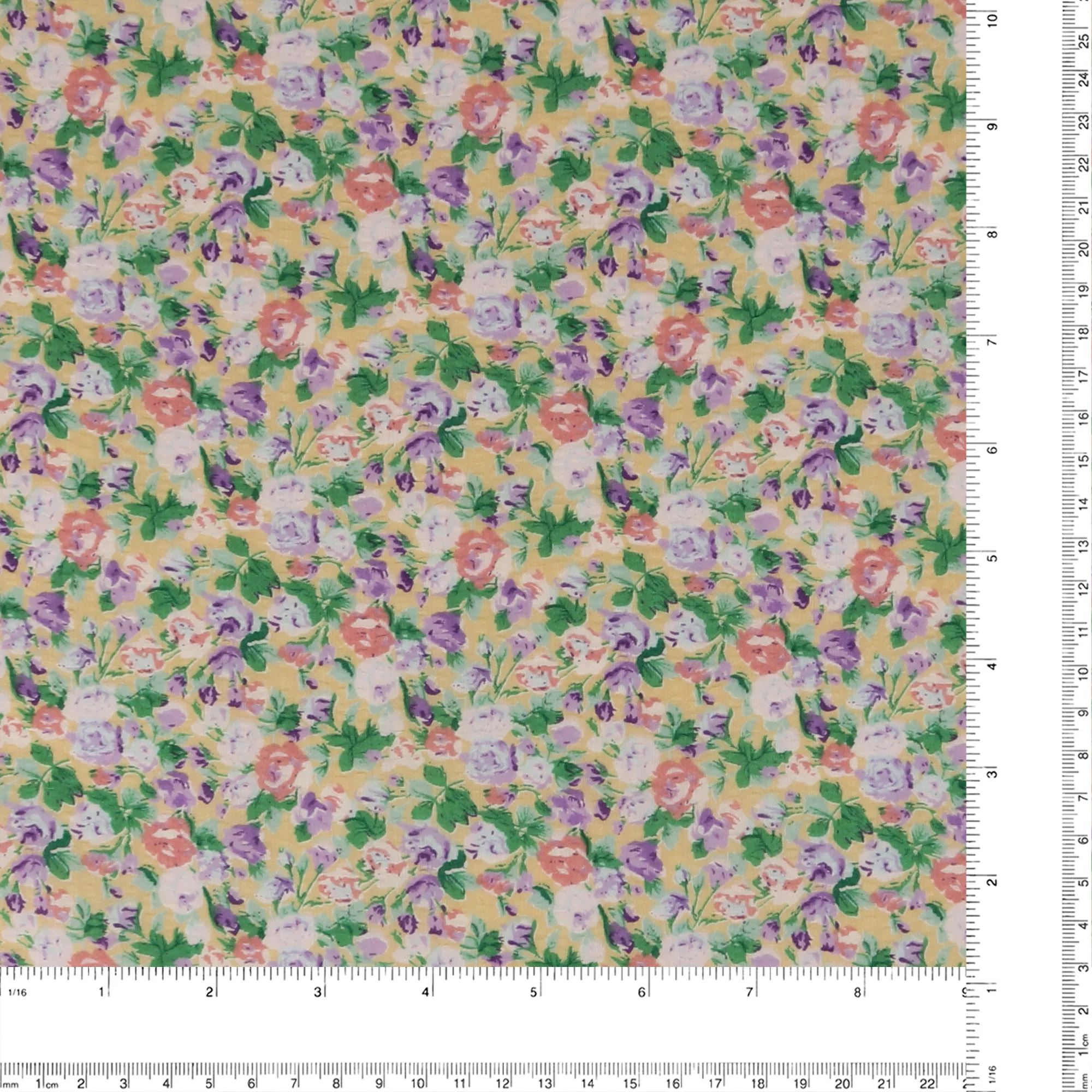 Printed Bubble Cotton - DAISY - 004 - Soft Yellow - Image 3