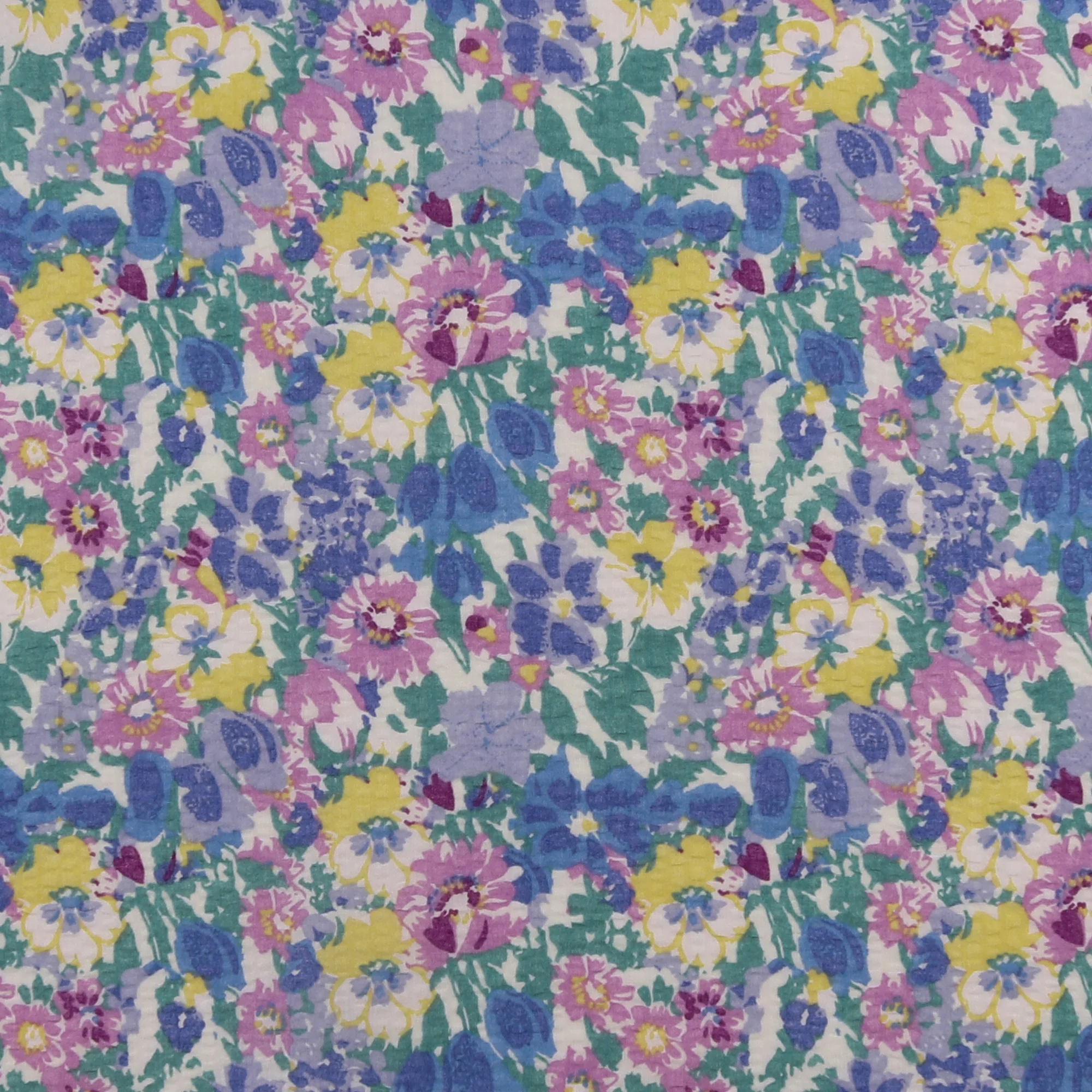 Printed Bubble Cotton - DAISY - 007 - Blue