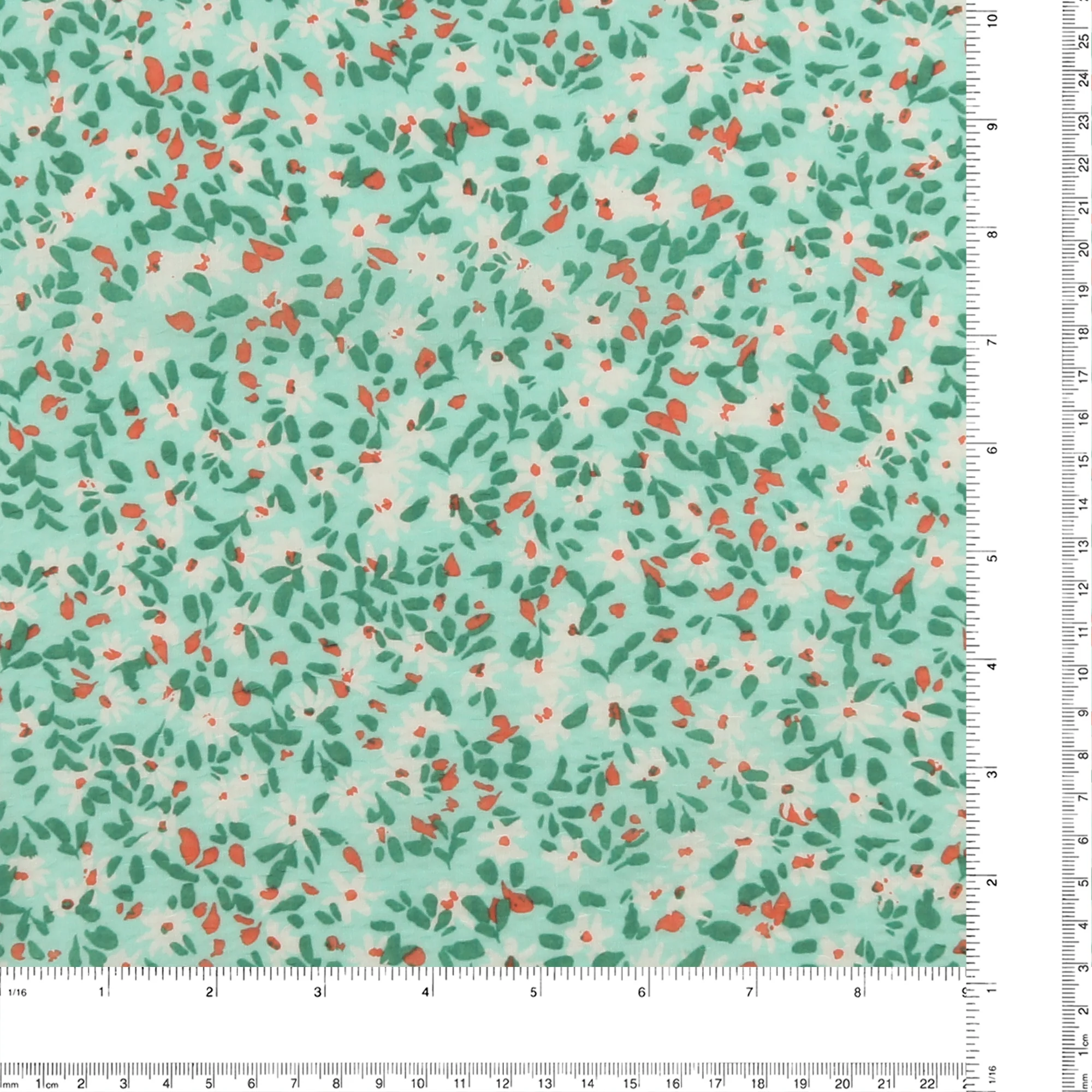 Printed Bubble Cotton - DAISY - 010 - Aqua - Image 3