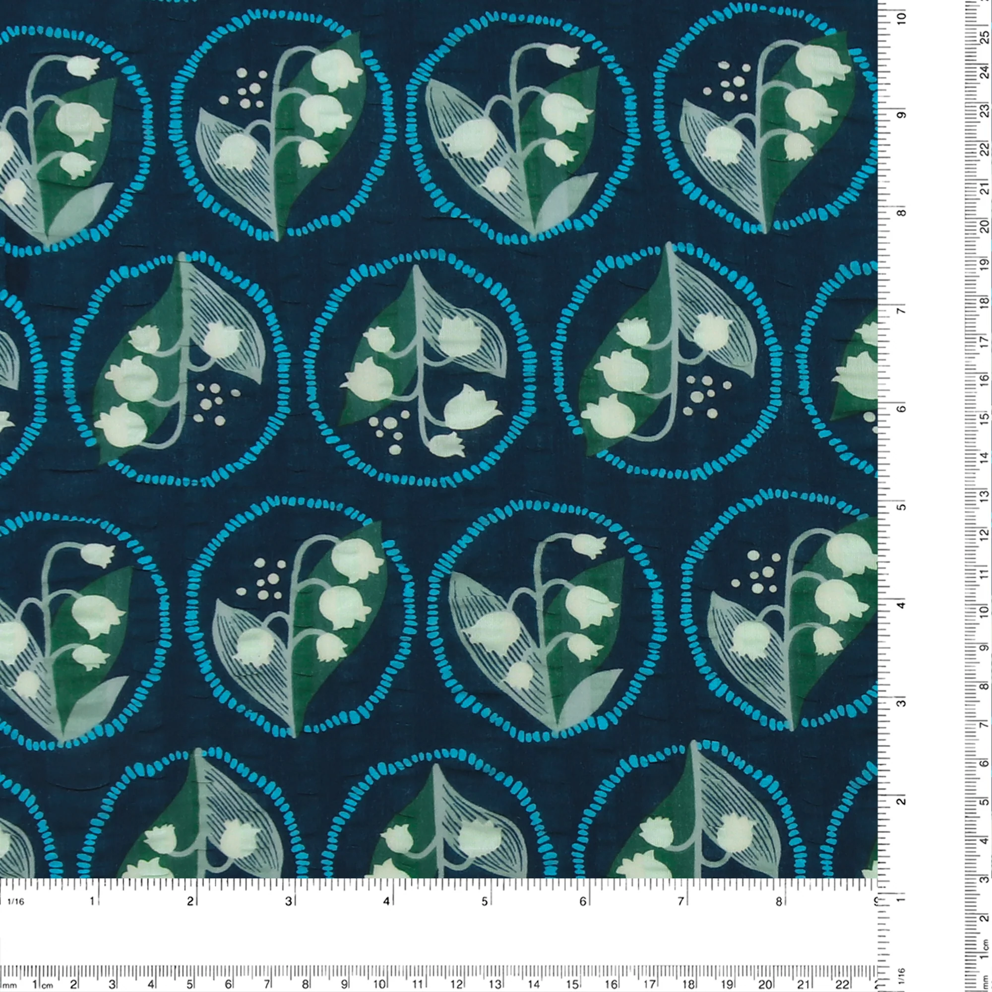 Printed Bubble Cotton - DAISY - 015 - Blue - Image 3