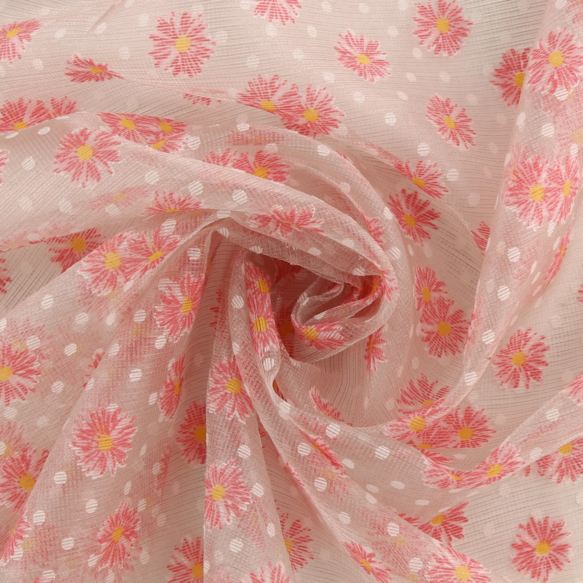 Printed Burnout Organza - JACQUELINE - 020 - Pink - Image 2