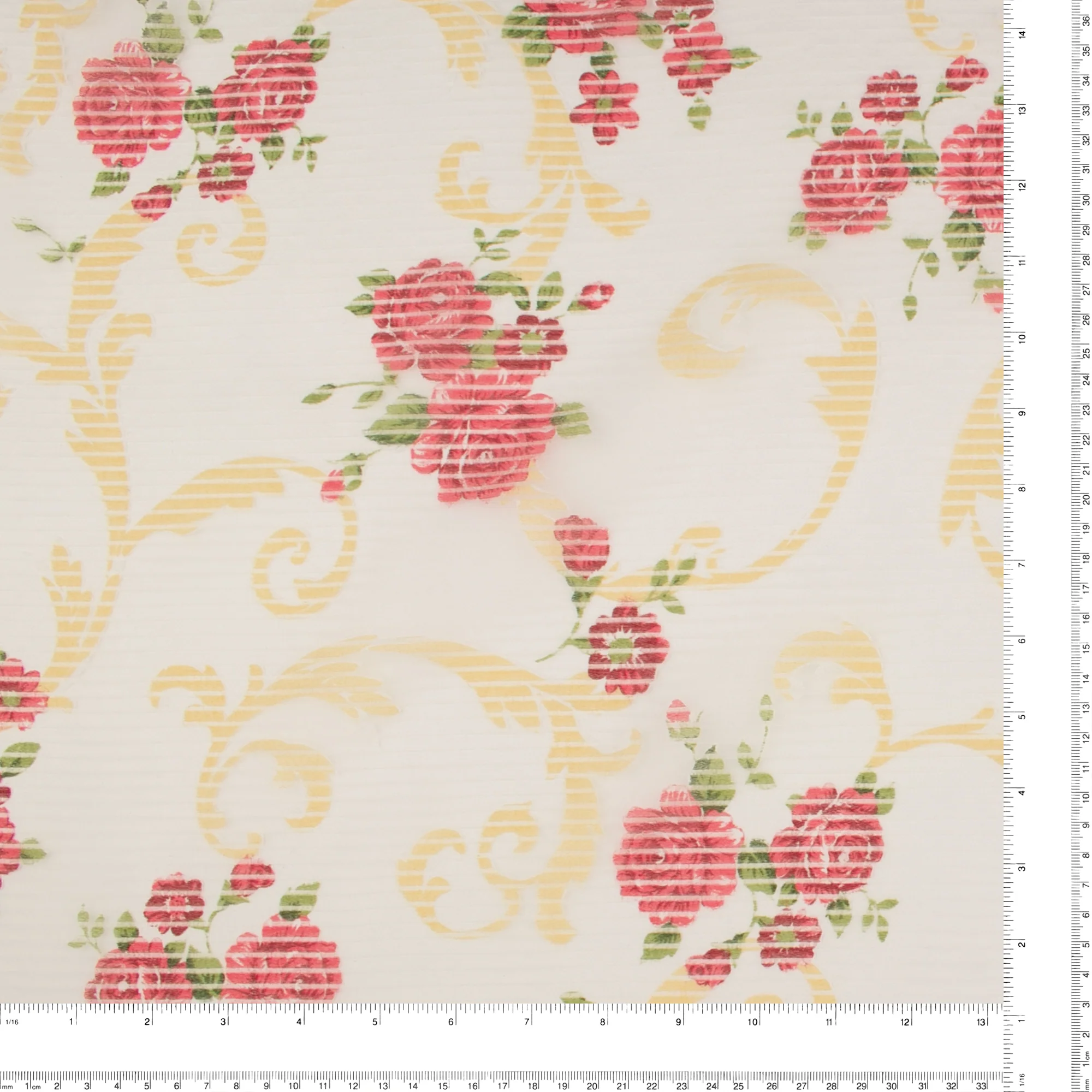 Printed Burnout Organza - JACQUELINE - Crimson - Image 3