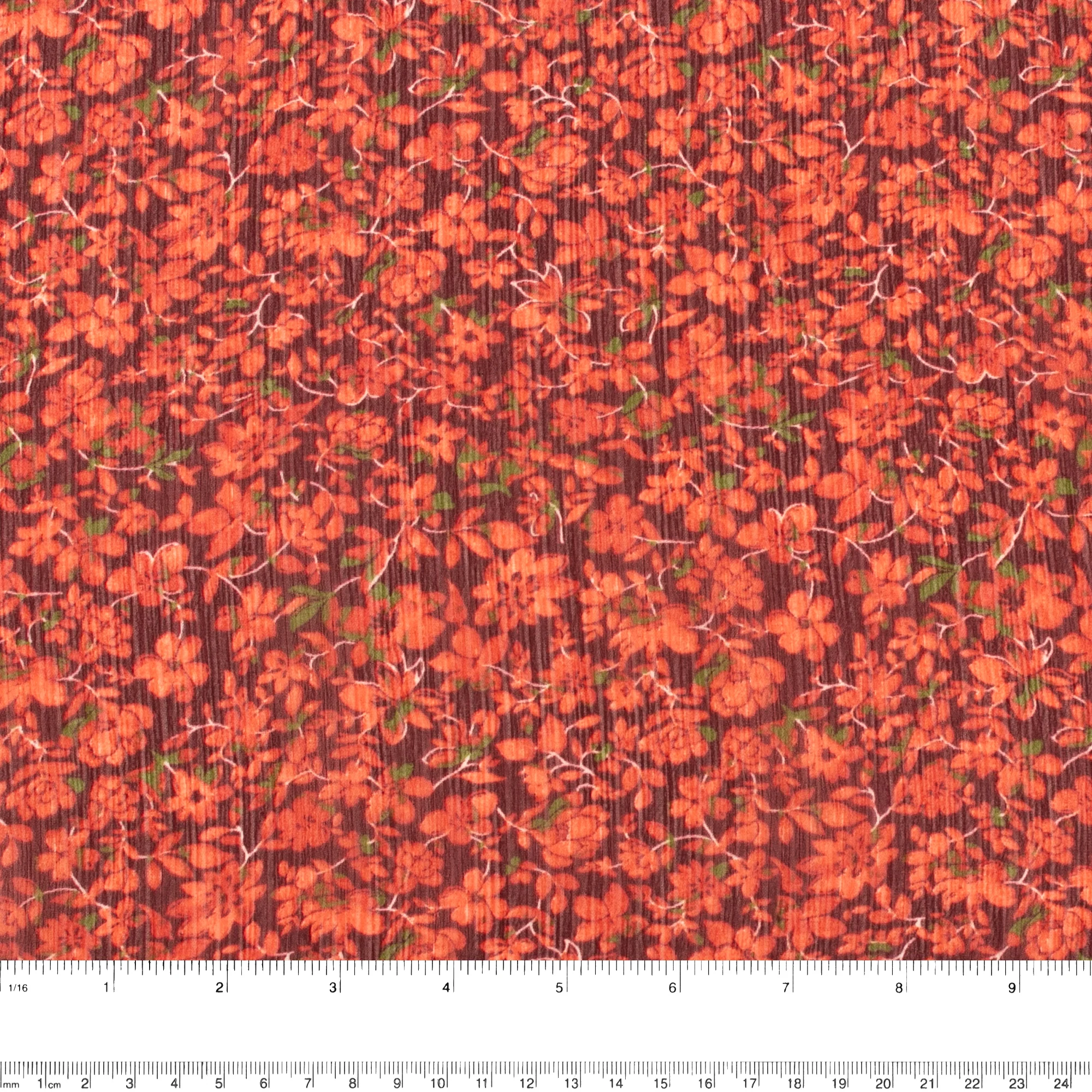 Printed Chiffon - AMANDA - Flowers - Burgundy - Image 3