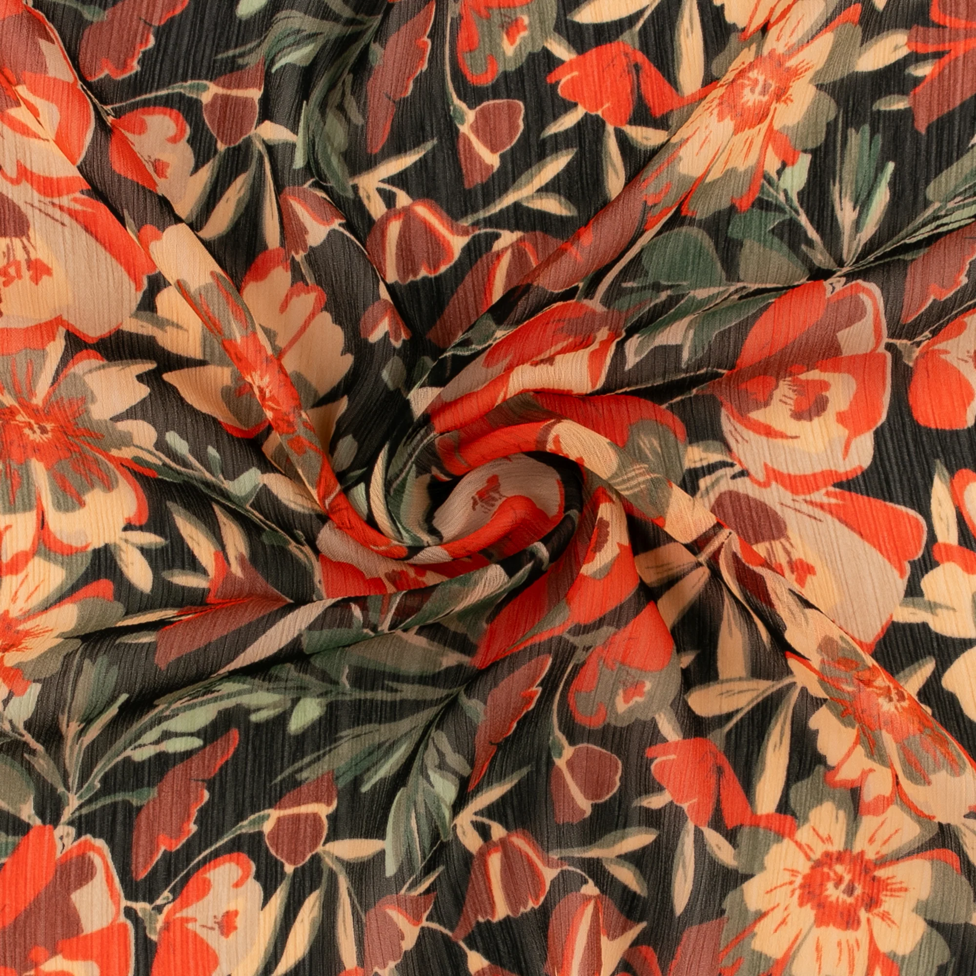 Printed Chiffon - AMANDA - Poppy - Black - Image 2