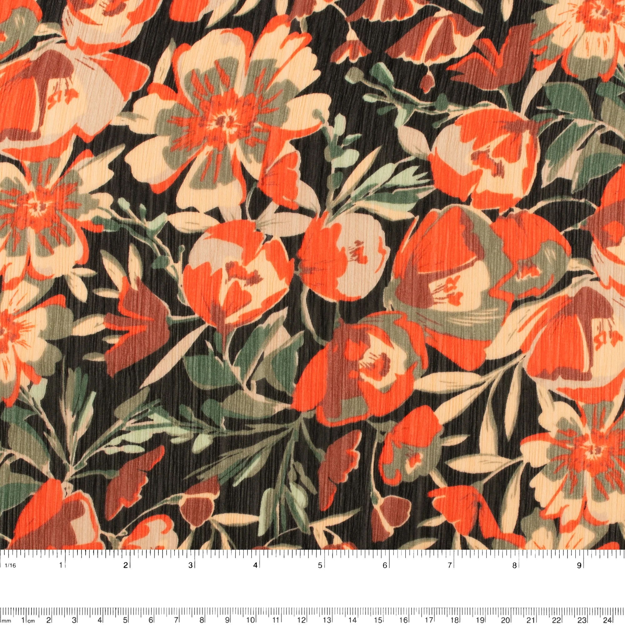 Printed Chiffon - AMANDA - Poppy - Black - Image 3
