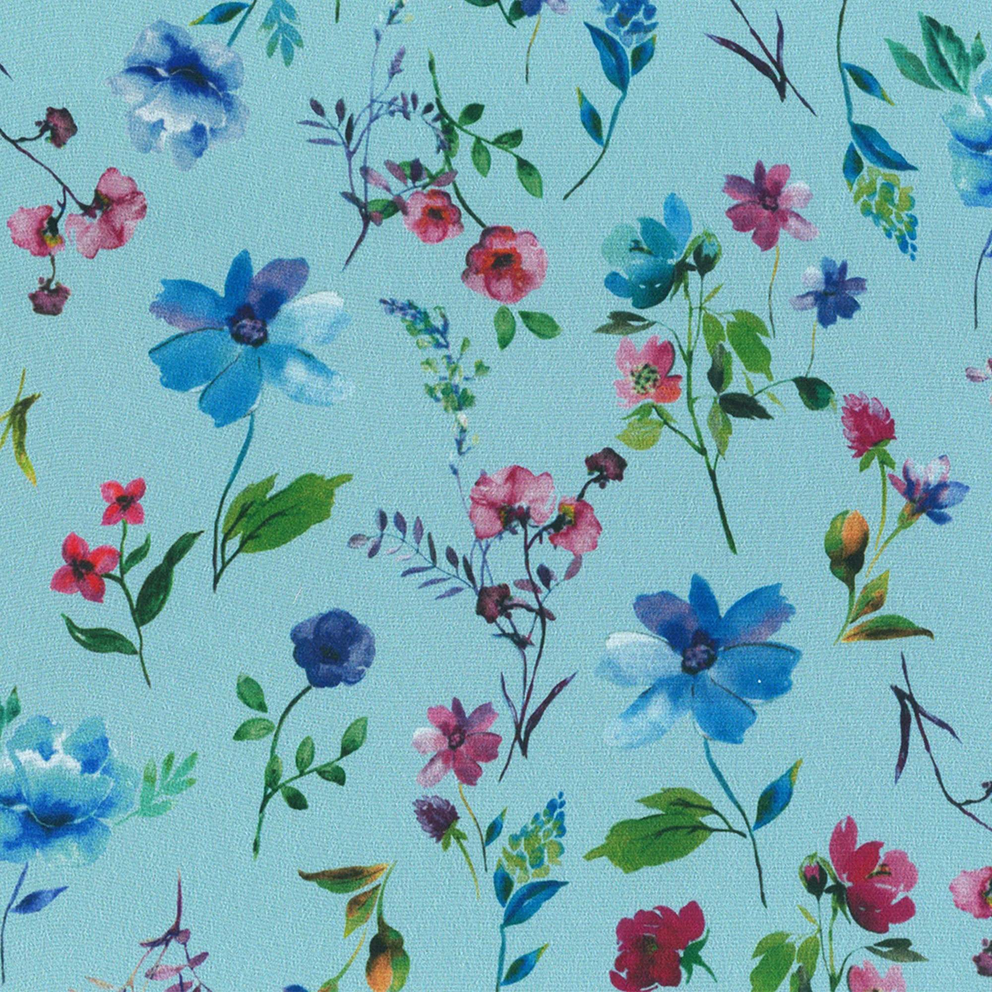 Printed Chiffon - ELEGANZA - 002 - Aqua