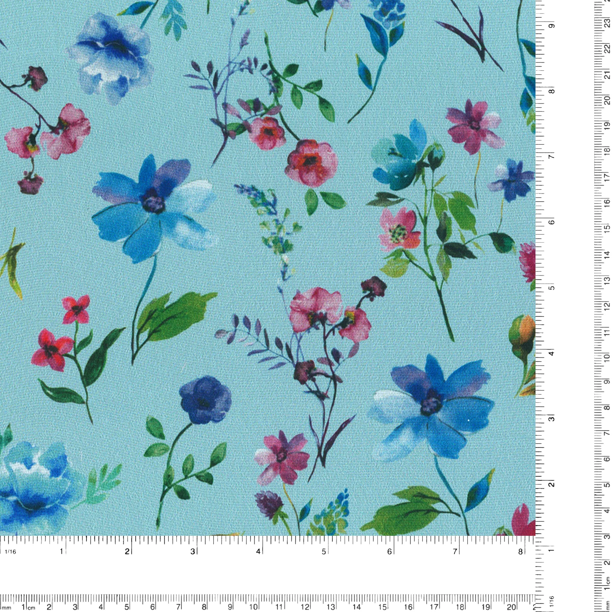Printed Chiffon - ELEGANZA - 002 - Aqua - Image 4