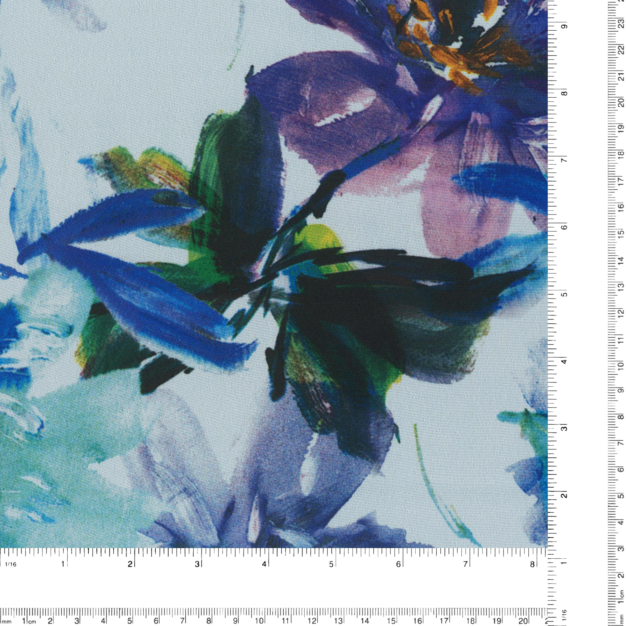 Printed Chiffon - ELEGANZA - 005 - Aqua - Image 4