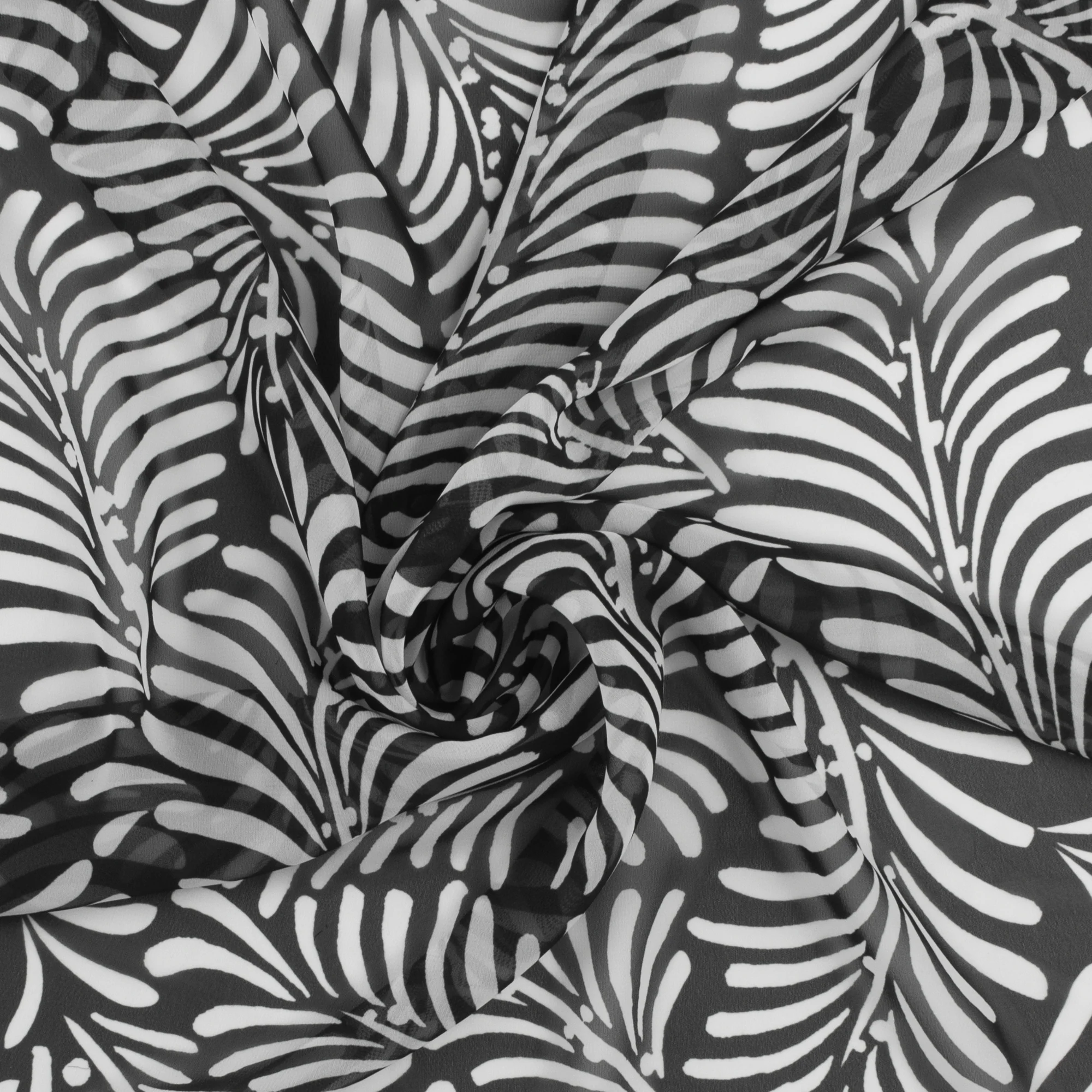 Printed Chiffon - MUSE - 003 - Black - Image 2