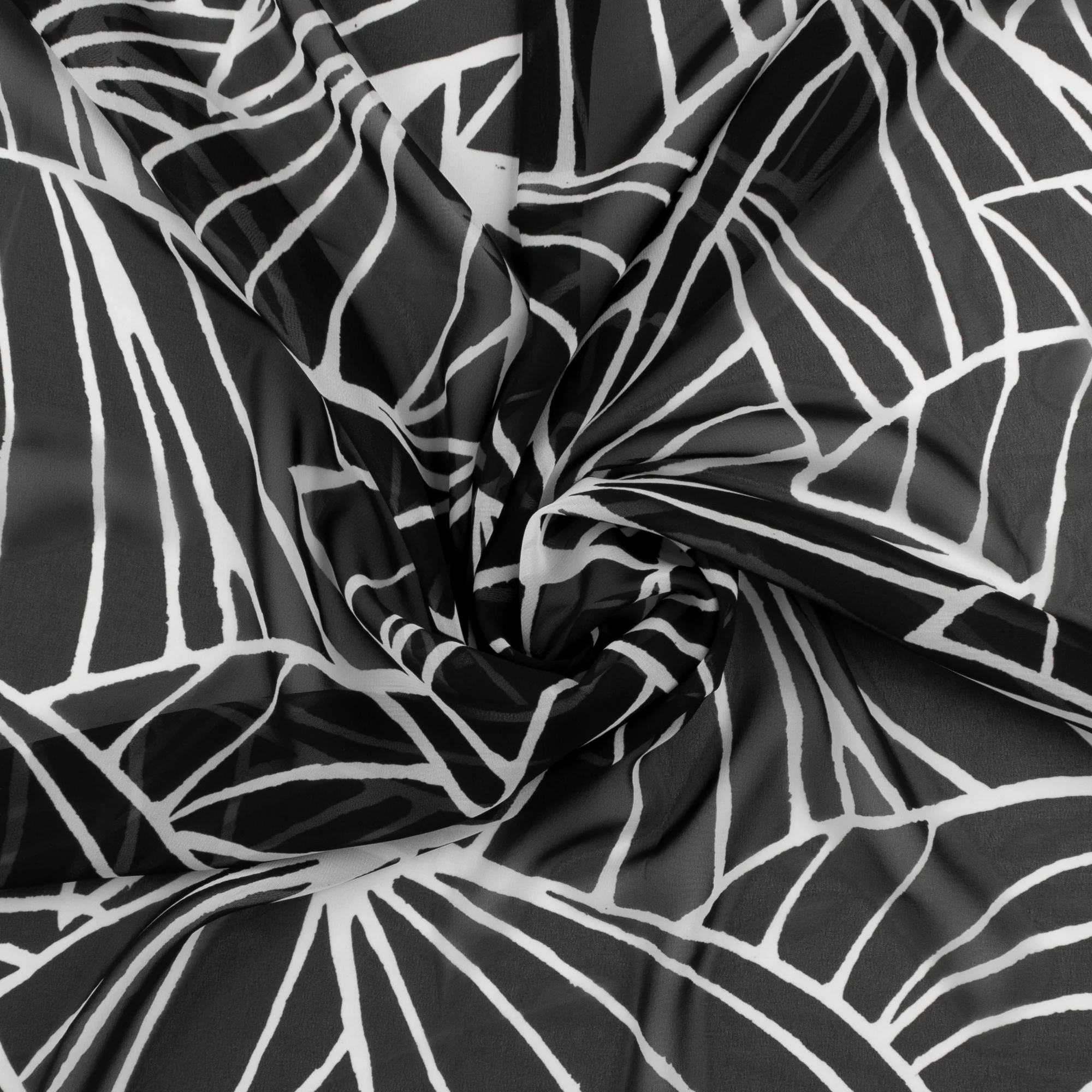 Printed Chiffon - MUSE - 005 - Black - Image 2