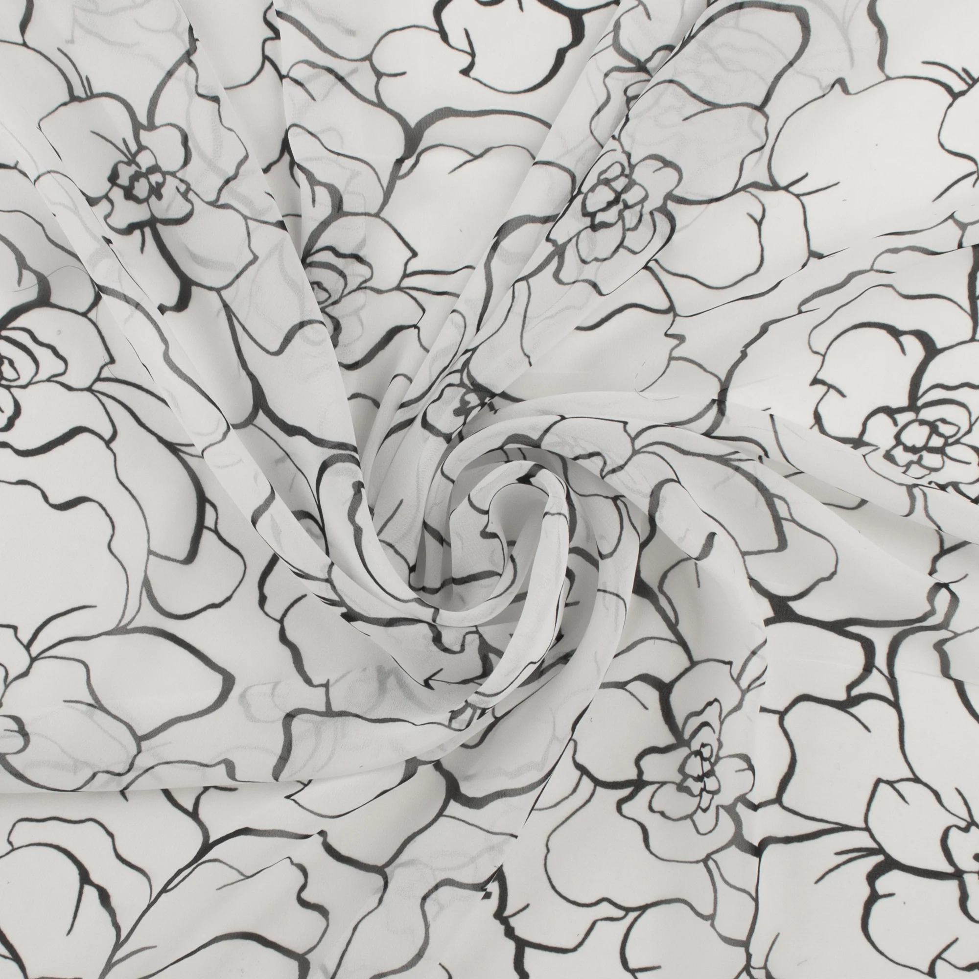 Printed Chiffon - MUSE - 006 - White - Image 2