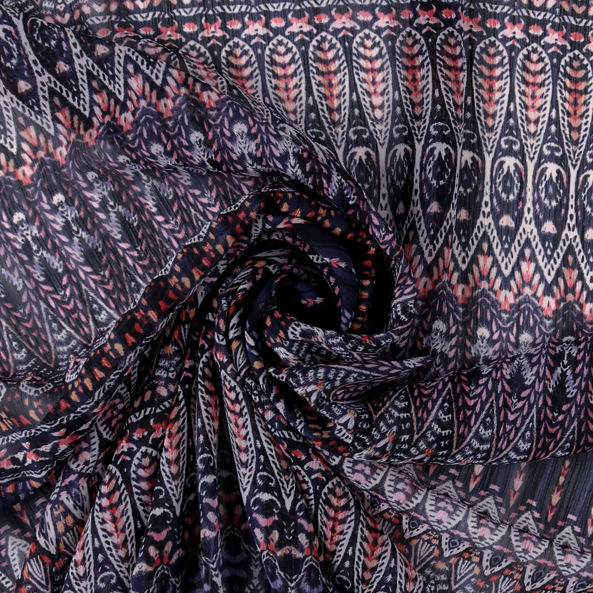 Printed Chiffon - ROTTERDAM - 008 - Navy - Image 2