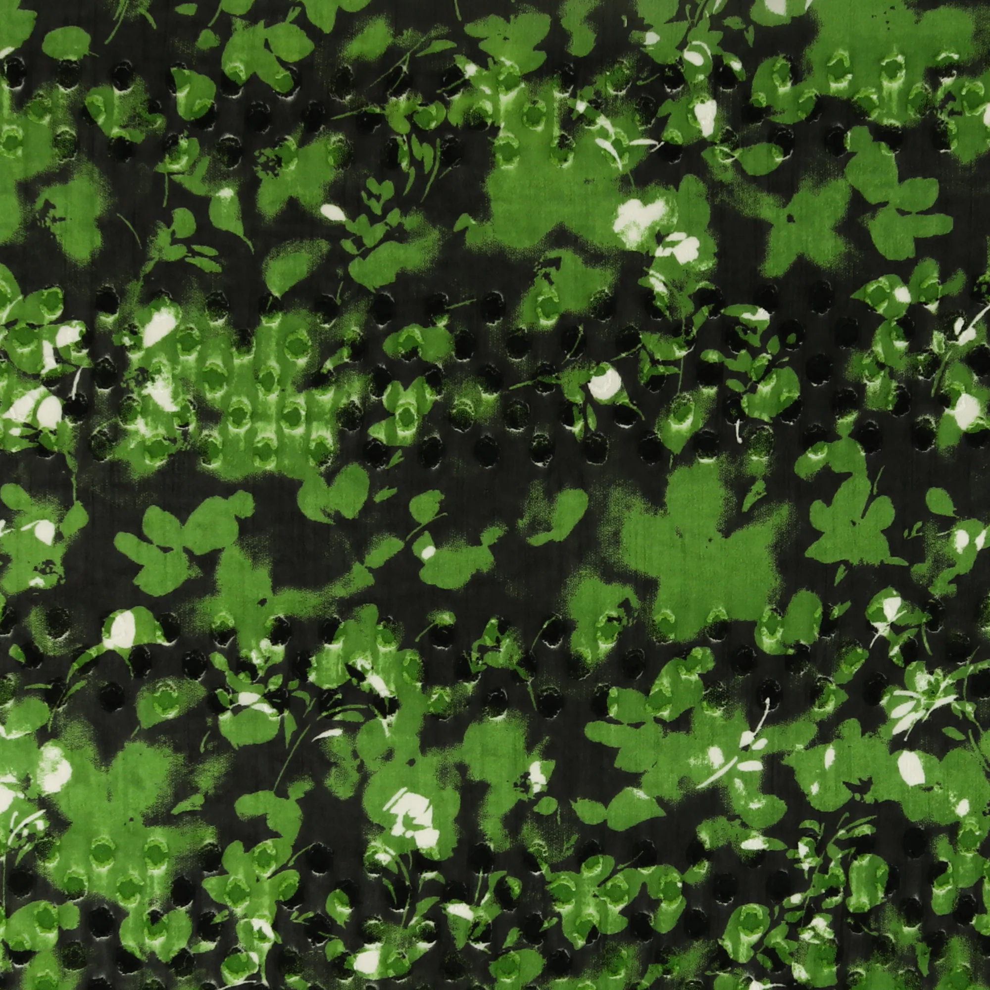 Printed Chiffon - TESSA - 021 - Black & Green