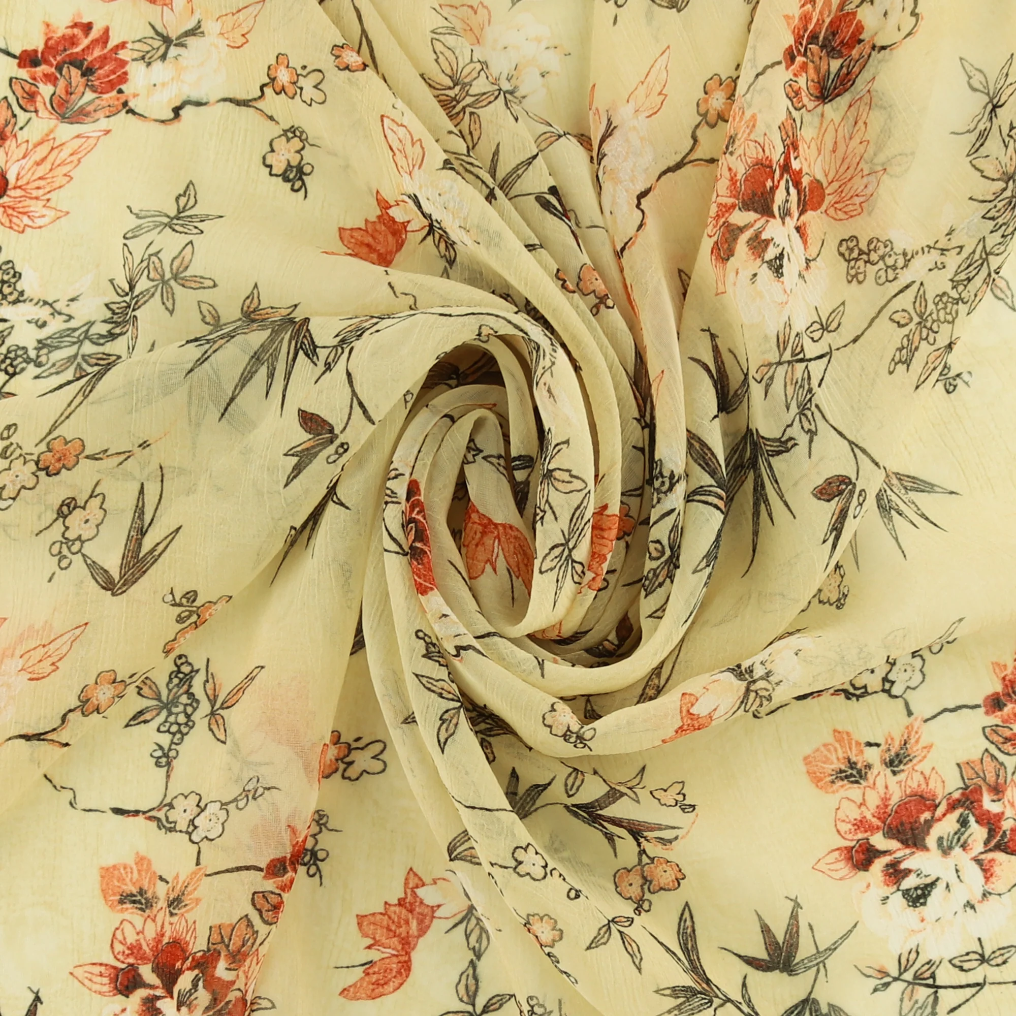 Printed Chiffon - TESSA - 023 - Cream - Image 2