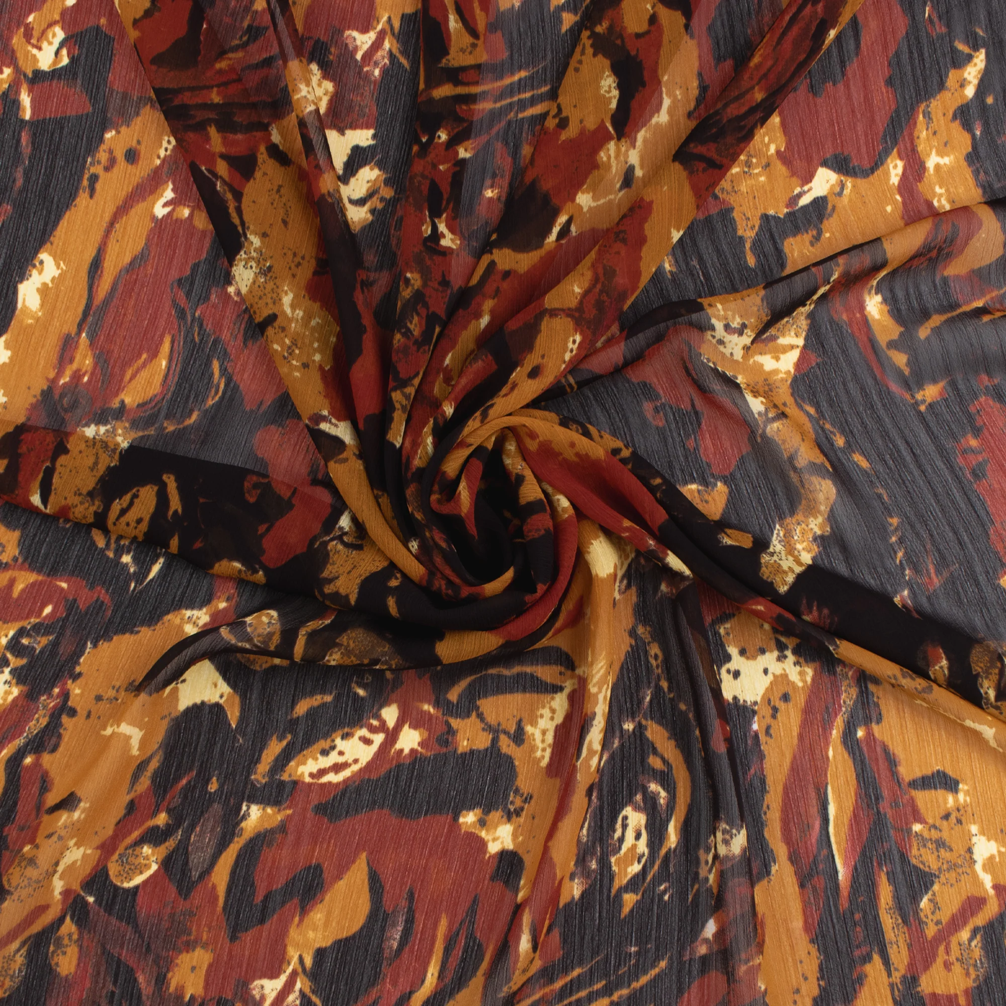 Printed Chiffon Yoryu - CHANTAL - 005 - Brown - Image 2