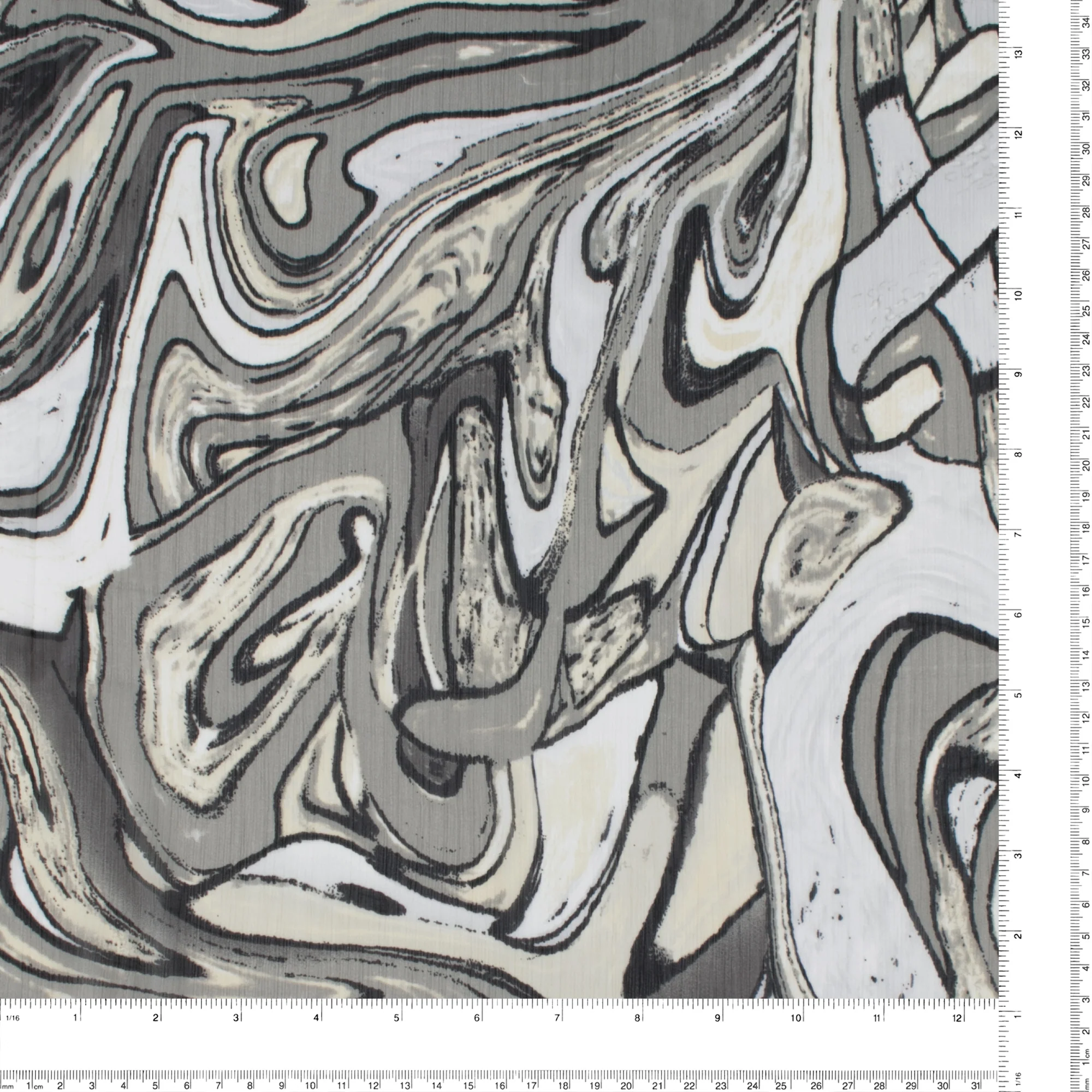 Printed Chiffon Yoryu - NAOMI - 007 - Grey - Image 3
