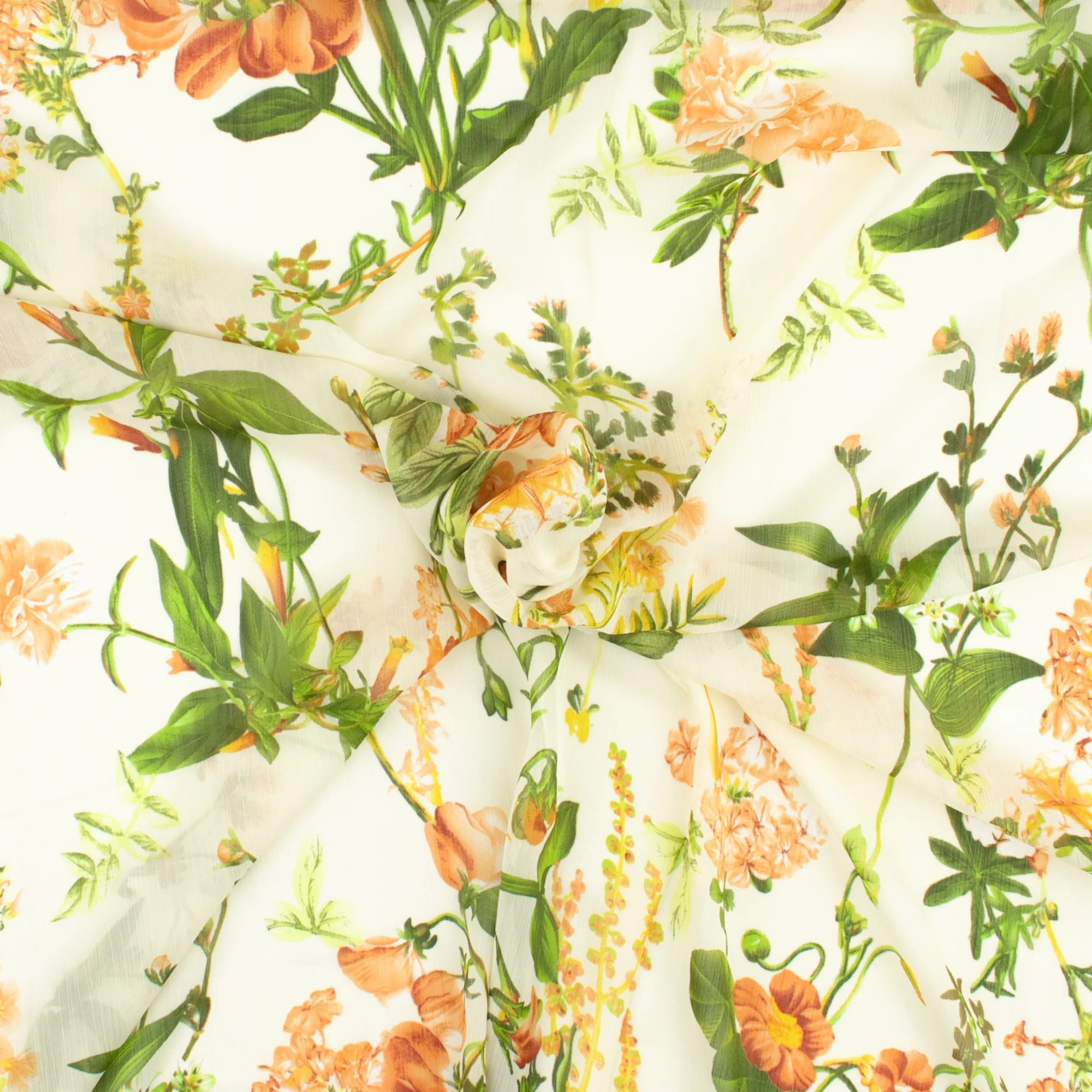 Printed Chiffon Yoryu - NAOMI - 010 - Cream - Image 2