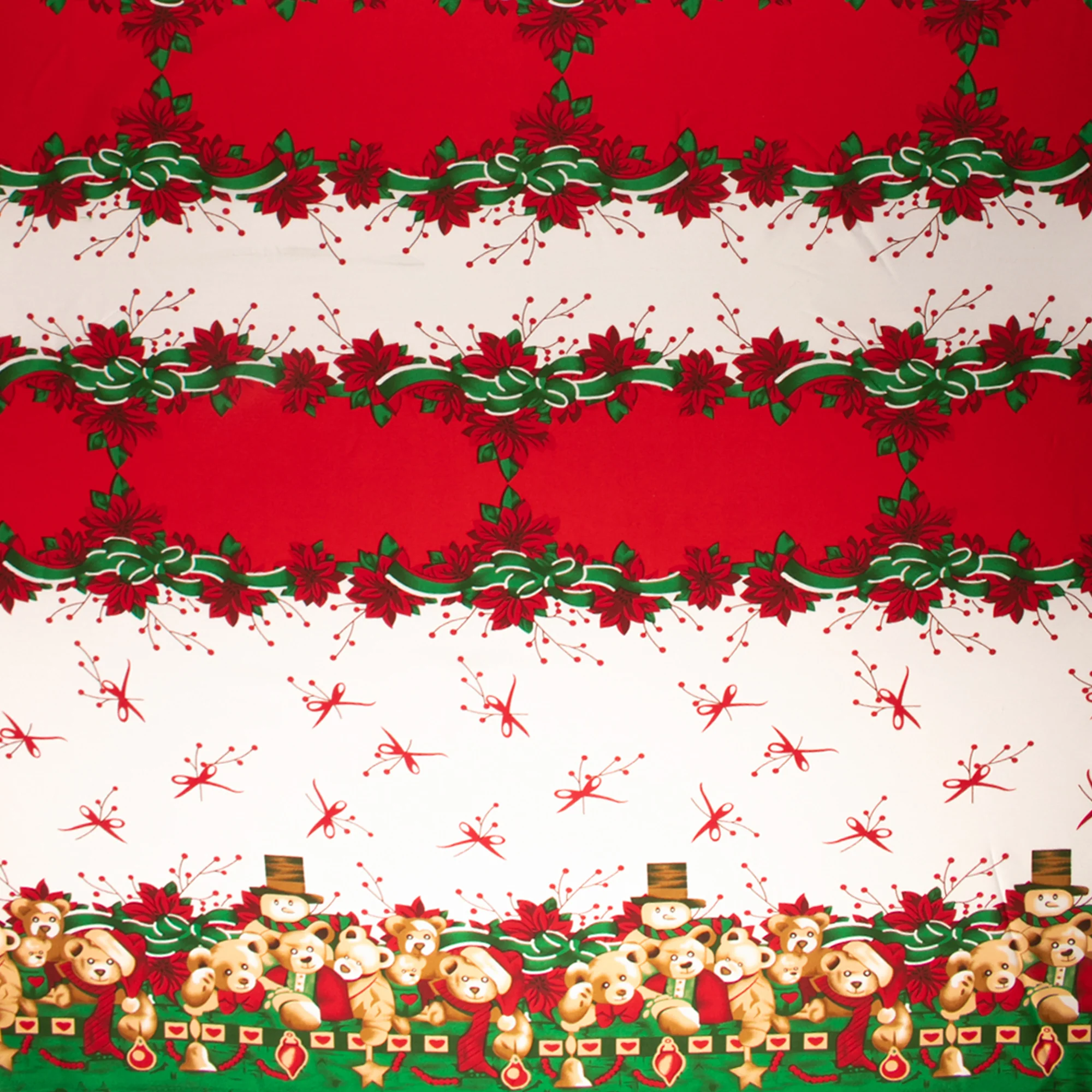 Printed Christmas Tabling Fabric - 002 - White - Image 2