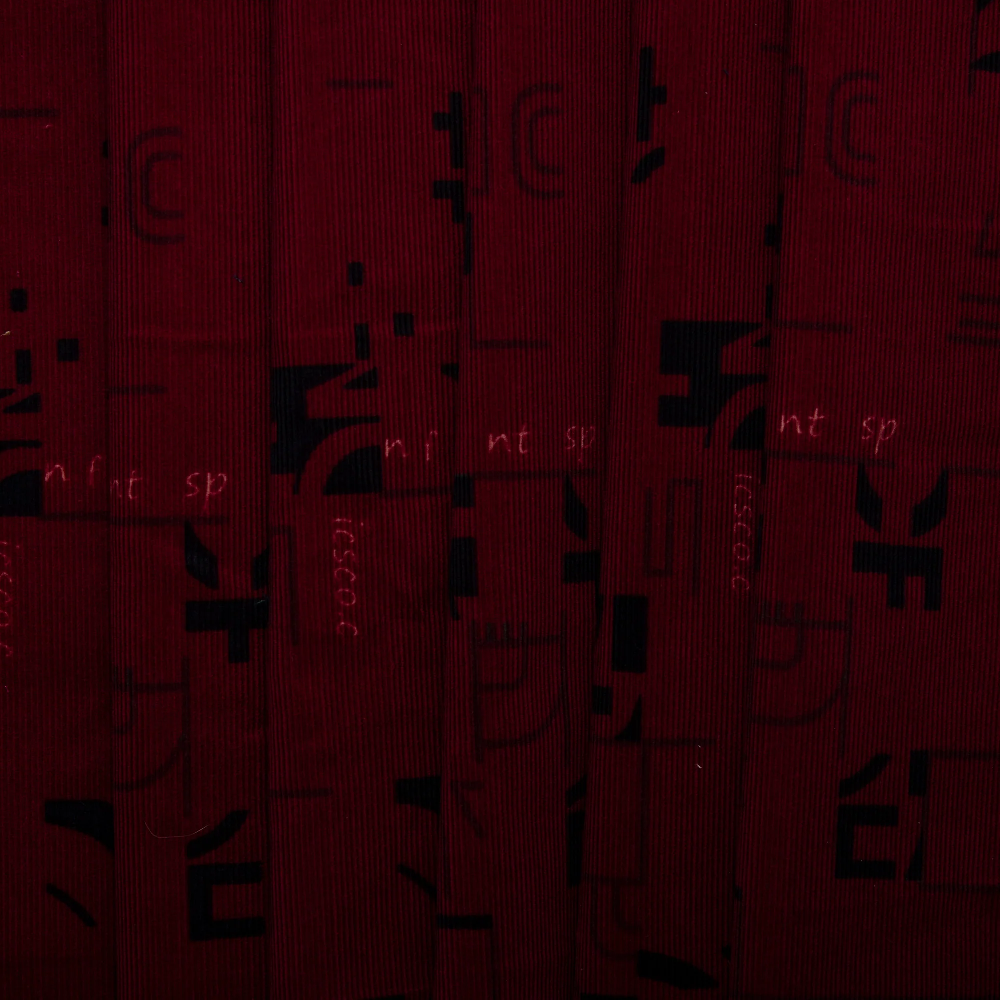 Printed Corduroy - BOHEMIAN - Writing - Red - Image 4