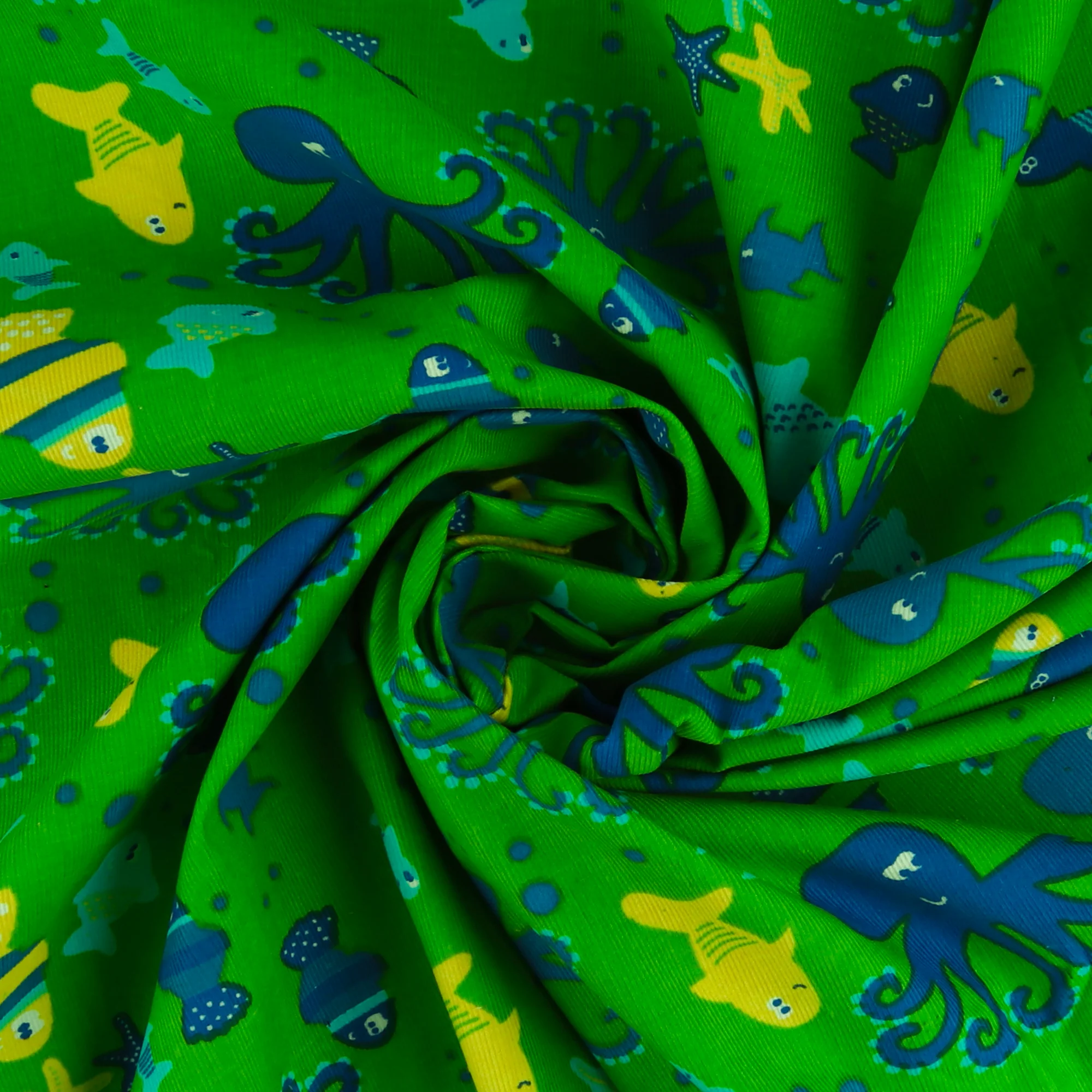 Light weight printed Corduroy - QUATTRO - 001 - Green - Image 2