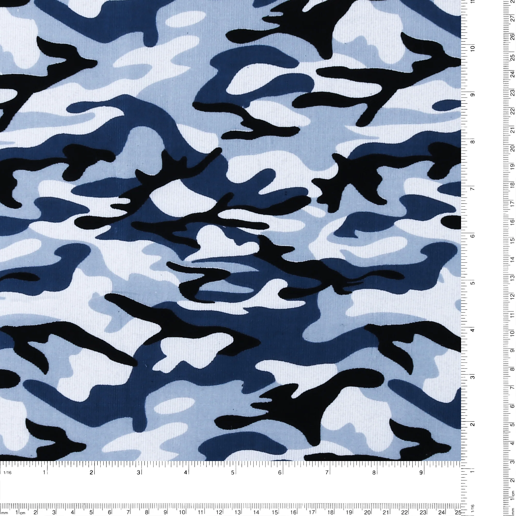 Light weight printed Corduroy - QUATTRO - 004 - Blue - Image 3