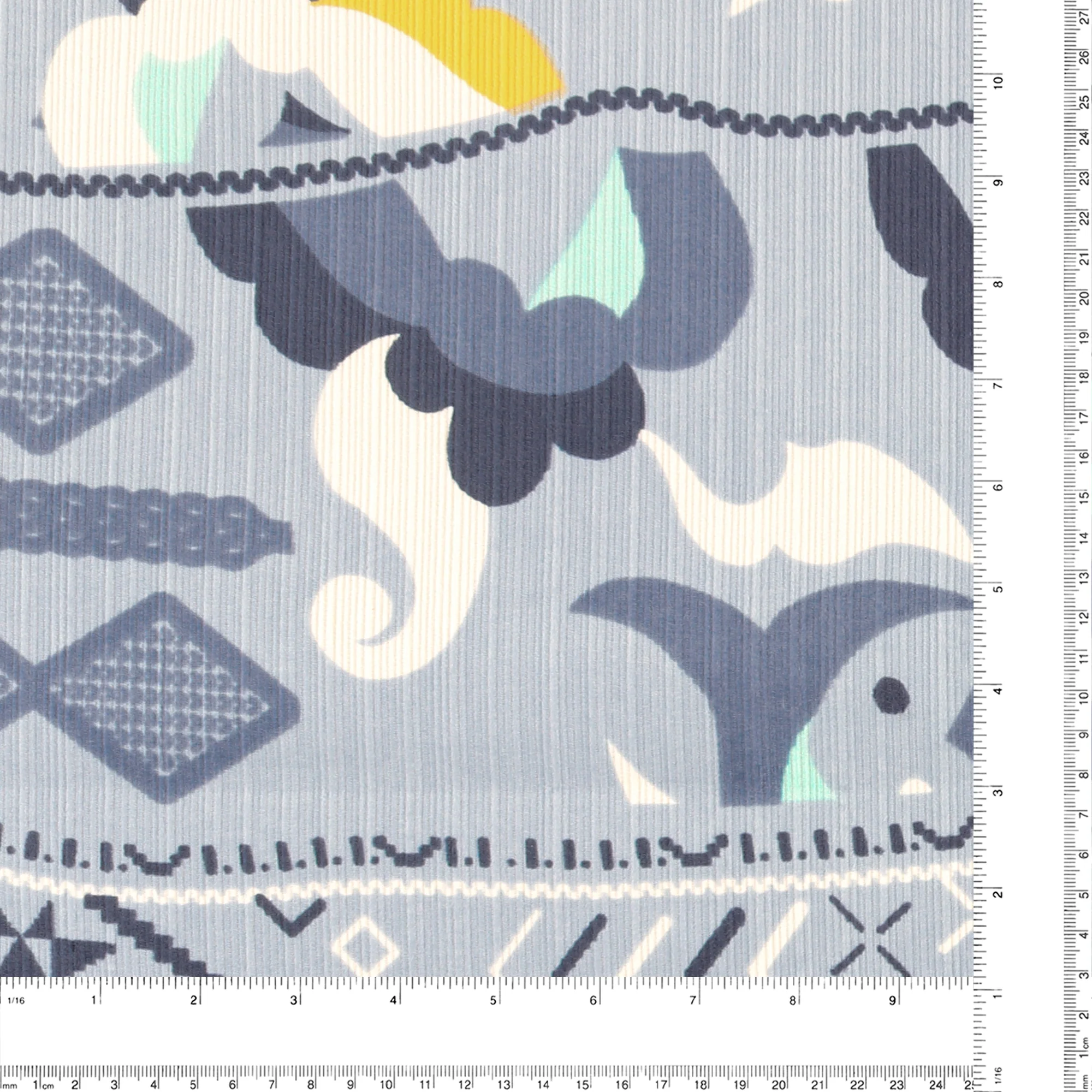 Printed Corduroy - QUATTRO - 008 - Blue - Image 3
