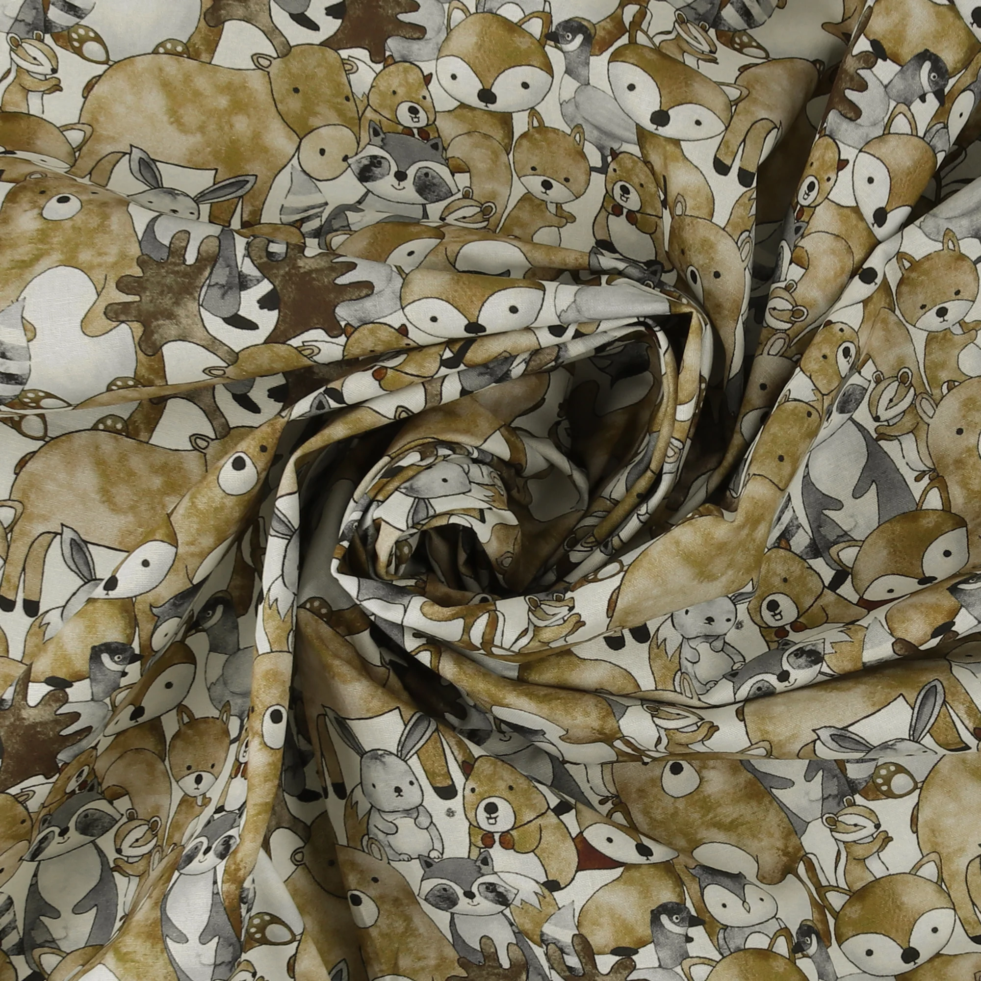 Printed Cotton - 1-2-3 Animal Coordinates - 001 - Natural - Image 2
