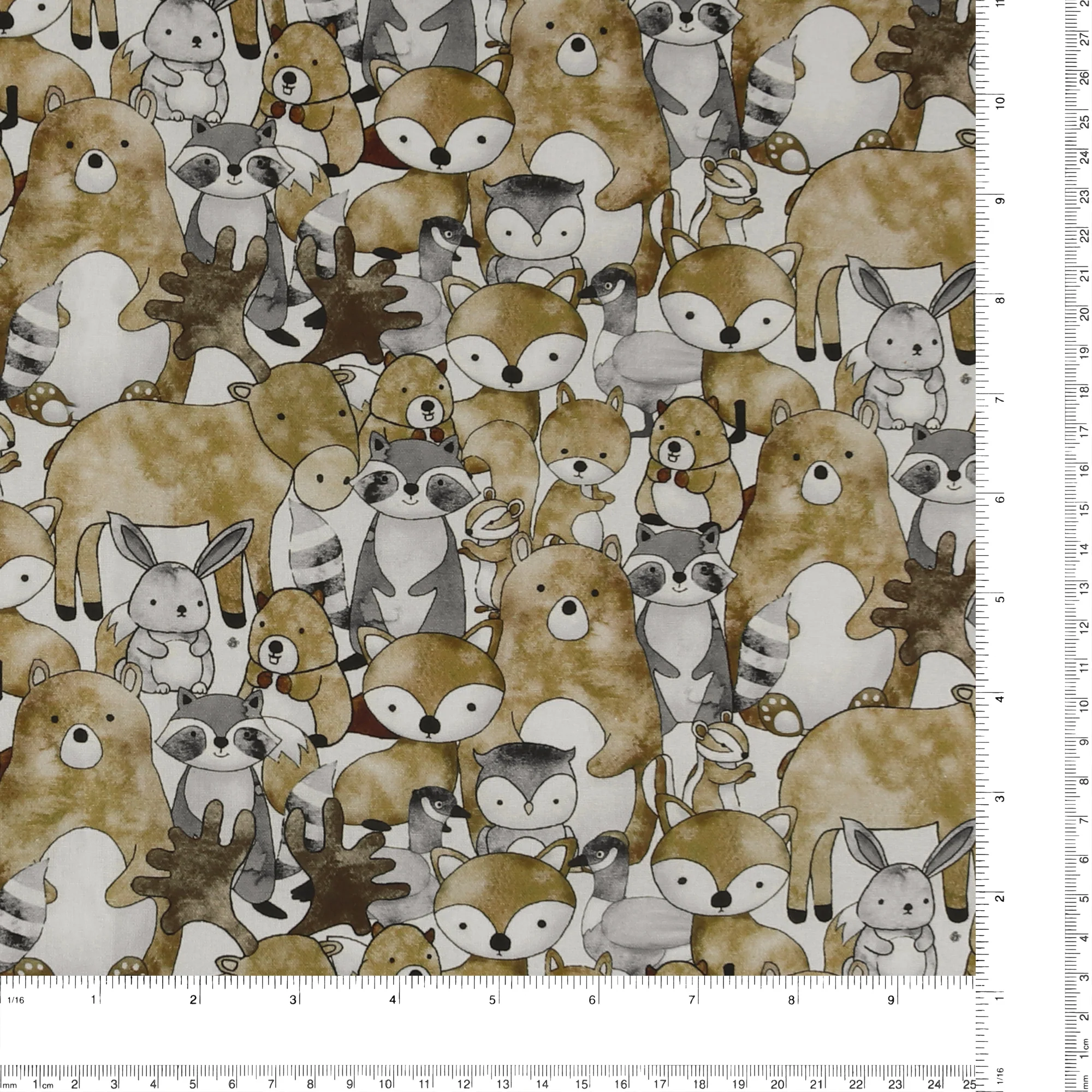 Printed Cotton - 1-2-3 Animal Coordinates - 001 - Natural - Image 3