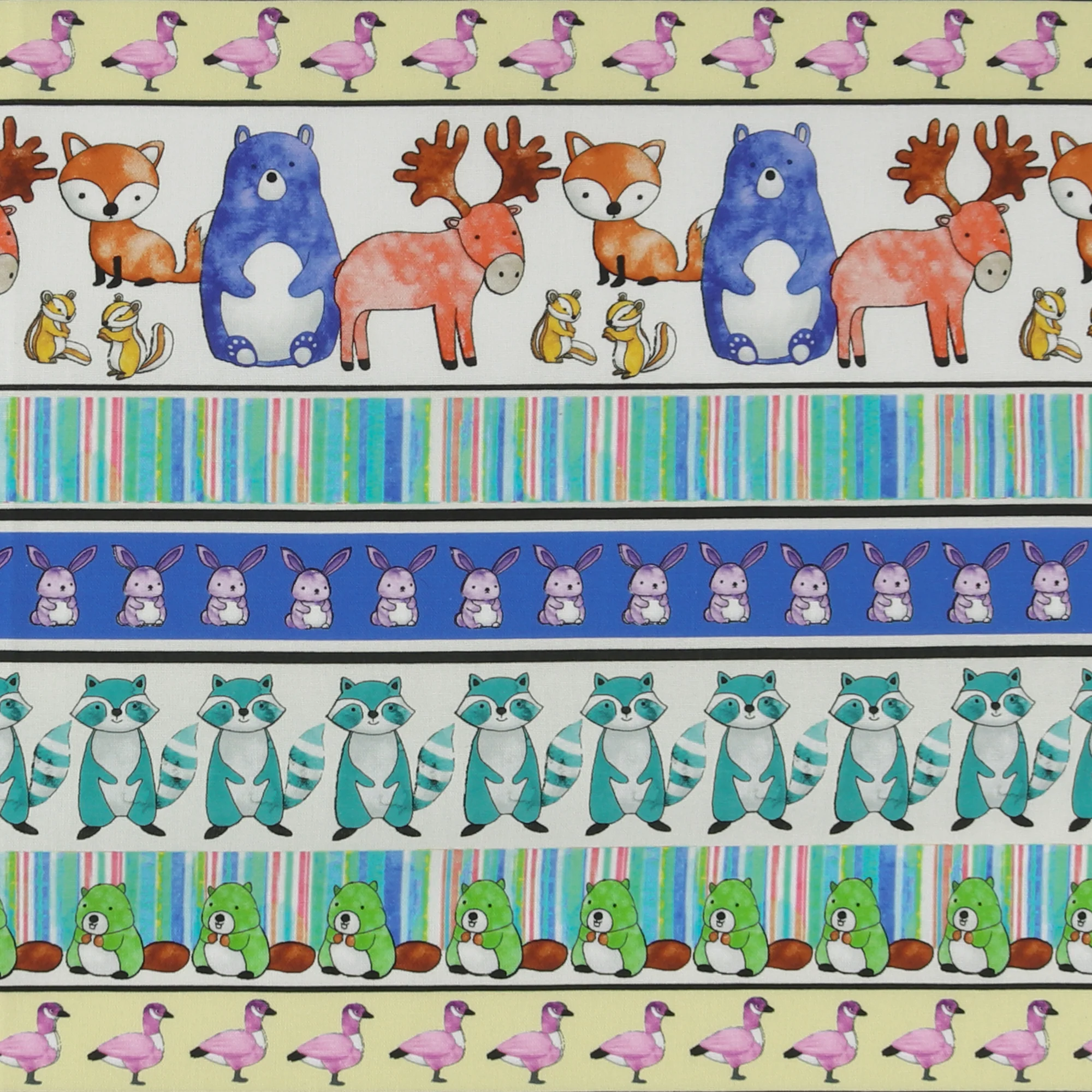 Printed Cotton - 1-2-3 Animal Coordinates - 004 - Multicolor