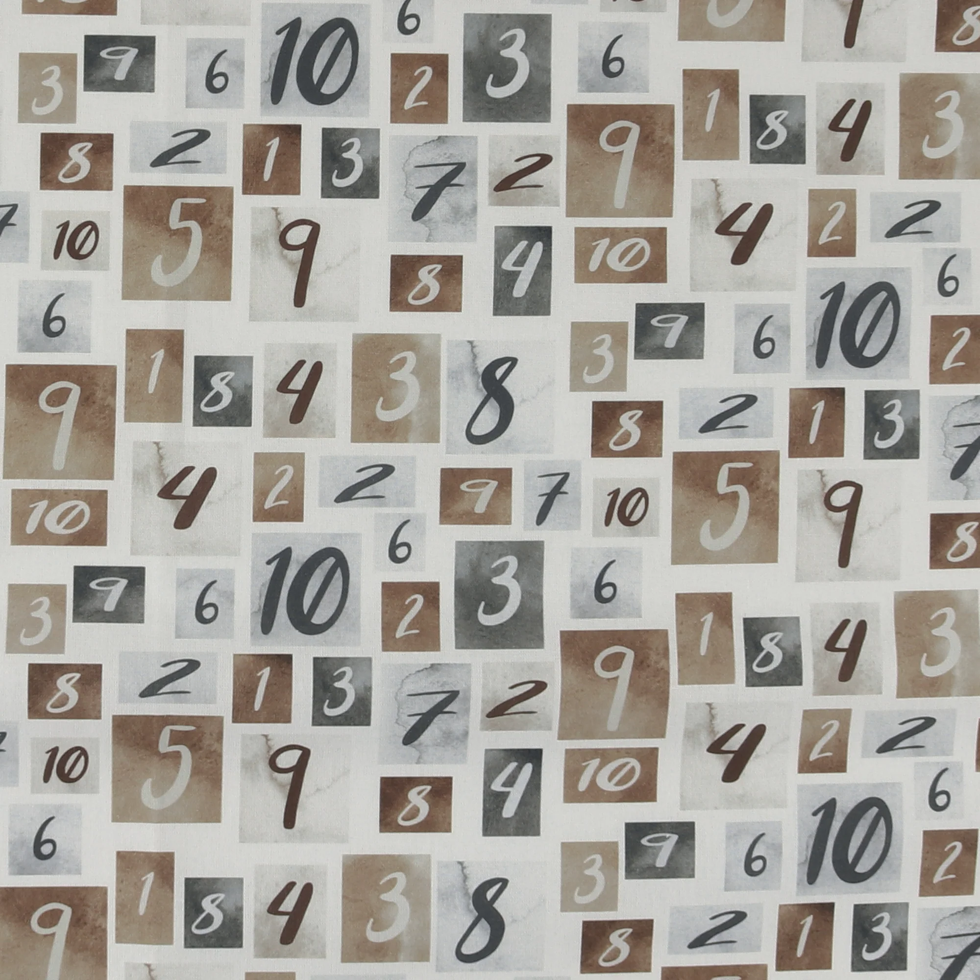 Printed Cotton - 1-2-3 Animal Coordinates - 005 - Natural