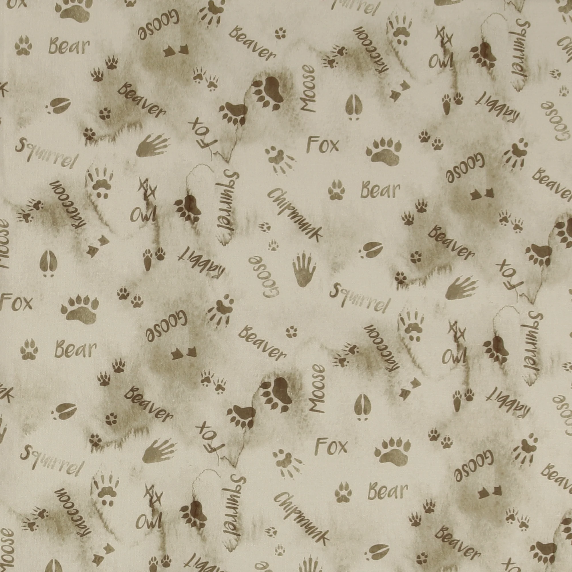 Printed Cotton - 1-2-3 Animal Coordinates - 007 - Natural