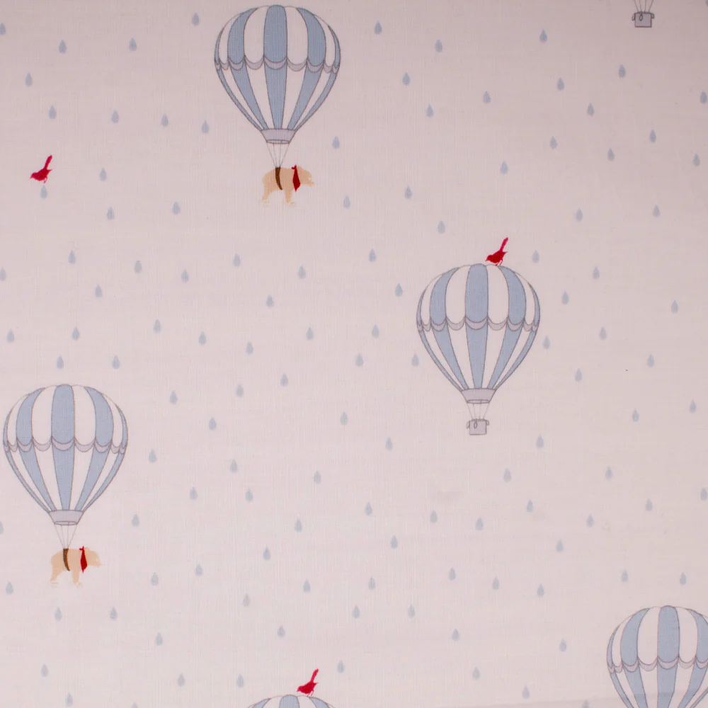 Printed Cotton - BRIC-A-BRAC - Hot air balloon - Blue